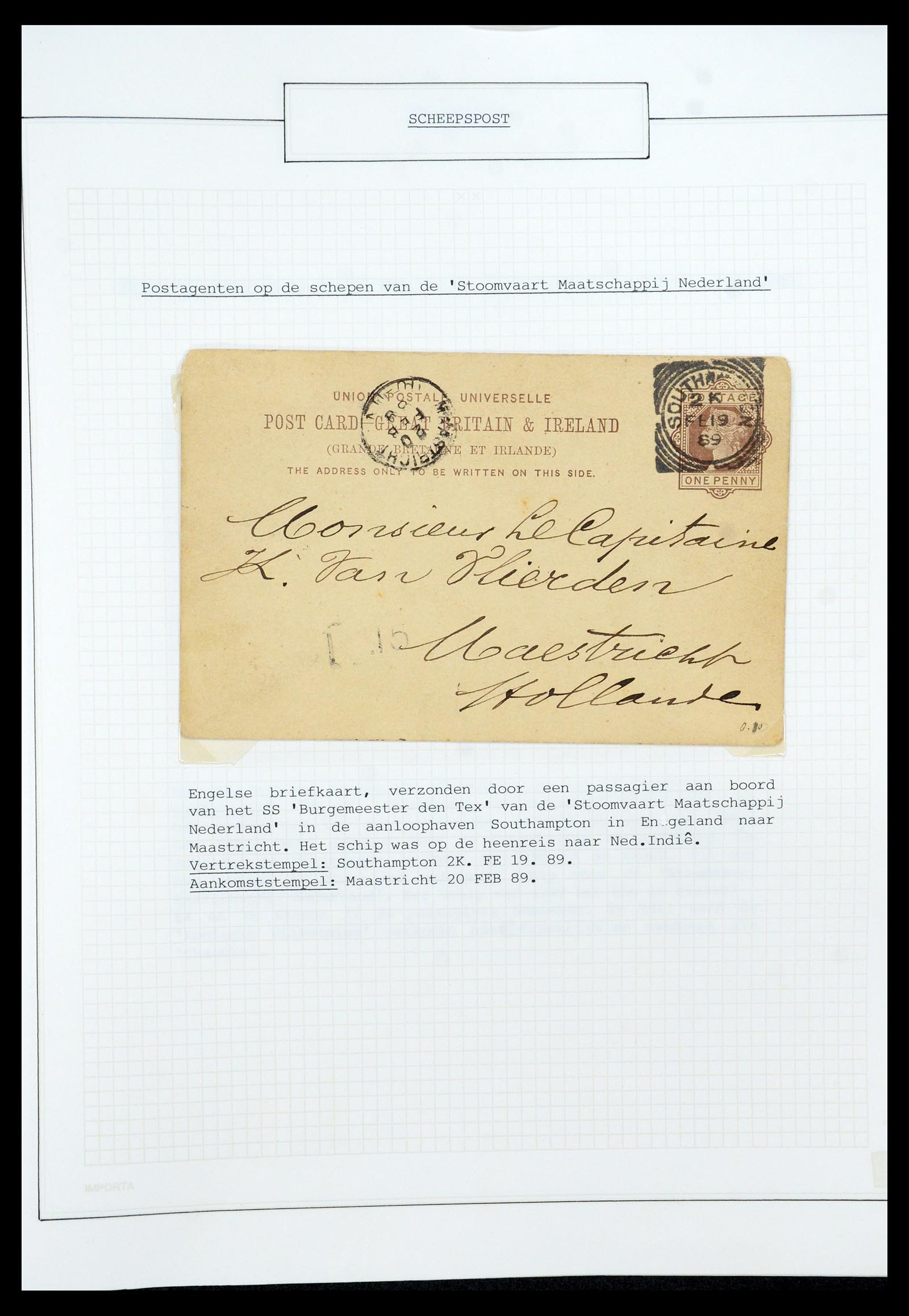 35613 025 - Postzegelverzameling 35613 Nederland scheepspost 1904-1930.