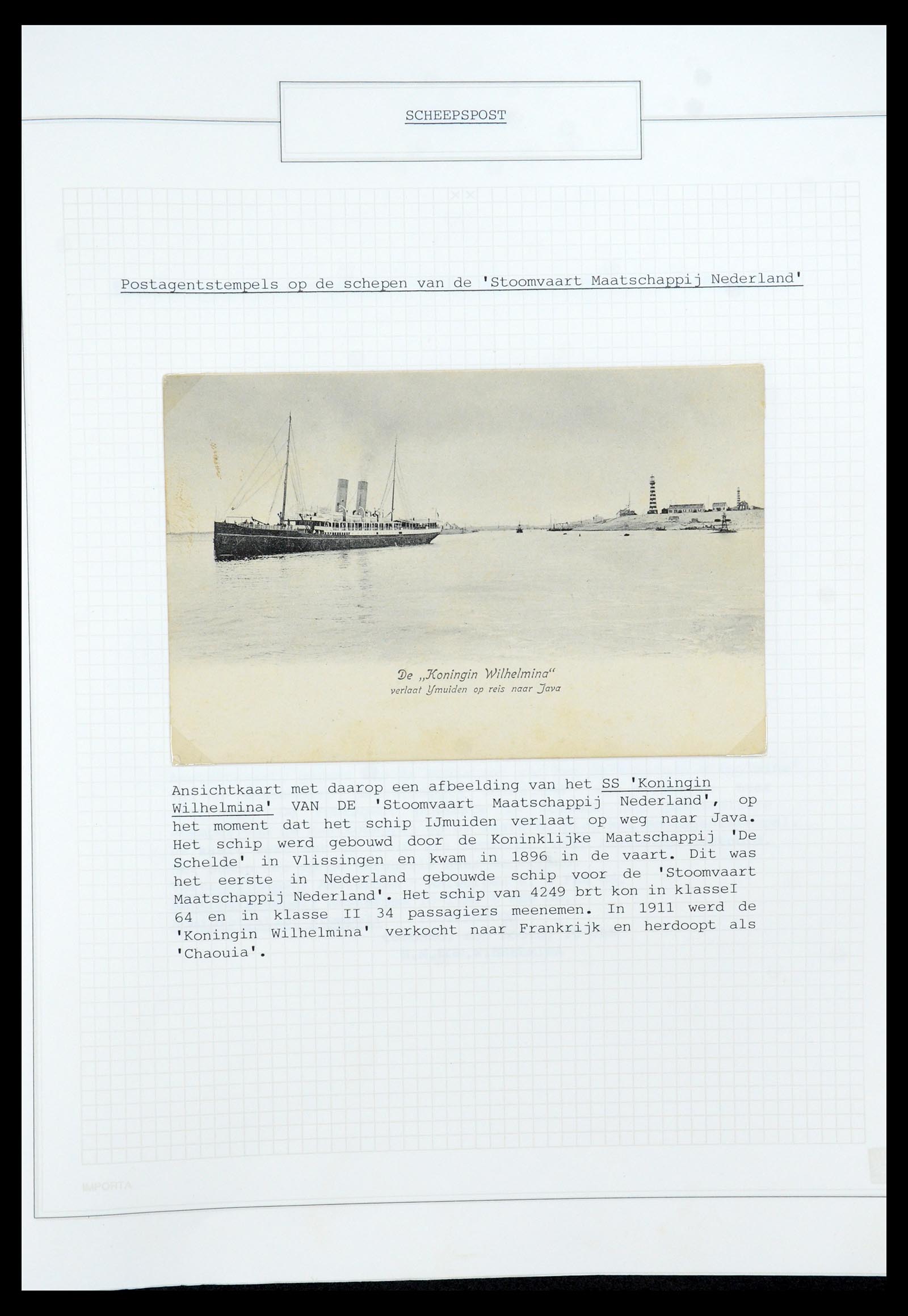 35613 026 - Postzegelverzameling 35613 Nederland scheepspost 1904-1930.
