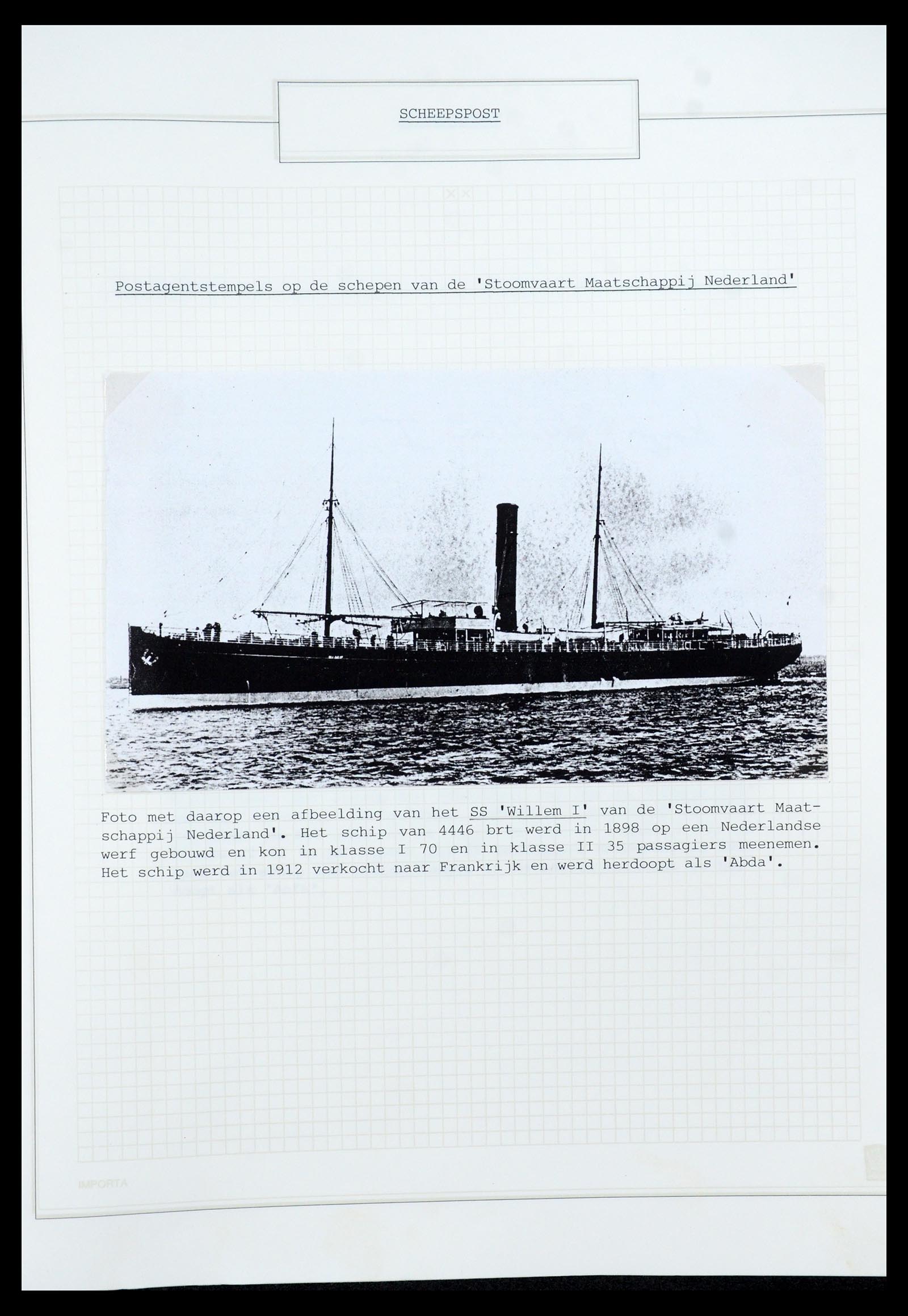 35613 028 - Postzegelverzameling 35613 Nederland scheepspost 1904-1930.