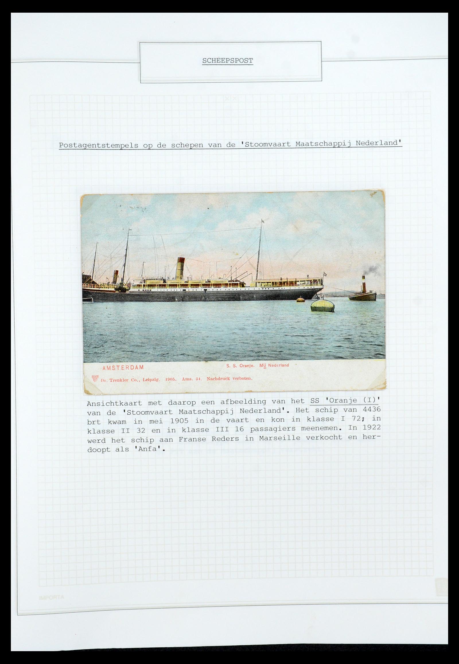 35613 029 - Postzegelverzameling 35613 Nederland scheepspost 1904-1930.
