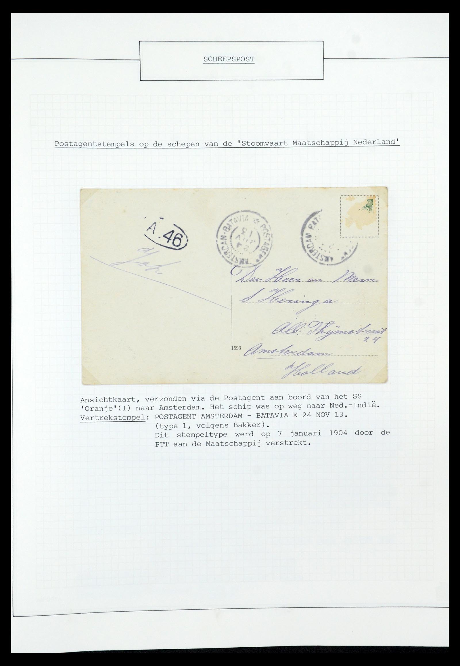 35613 031 - Postzegelverzameling 35613 Nederland scheepspost 1904-1930.