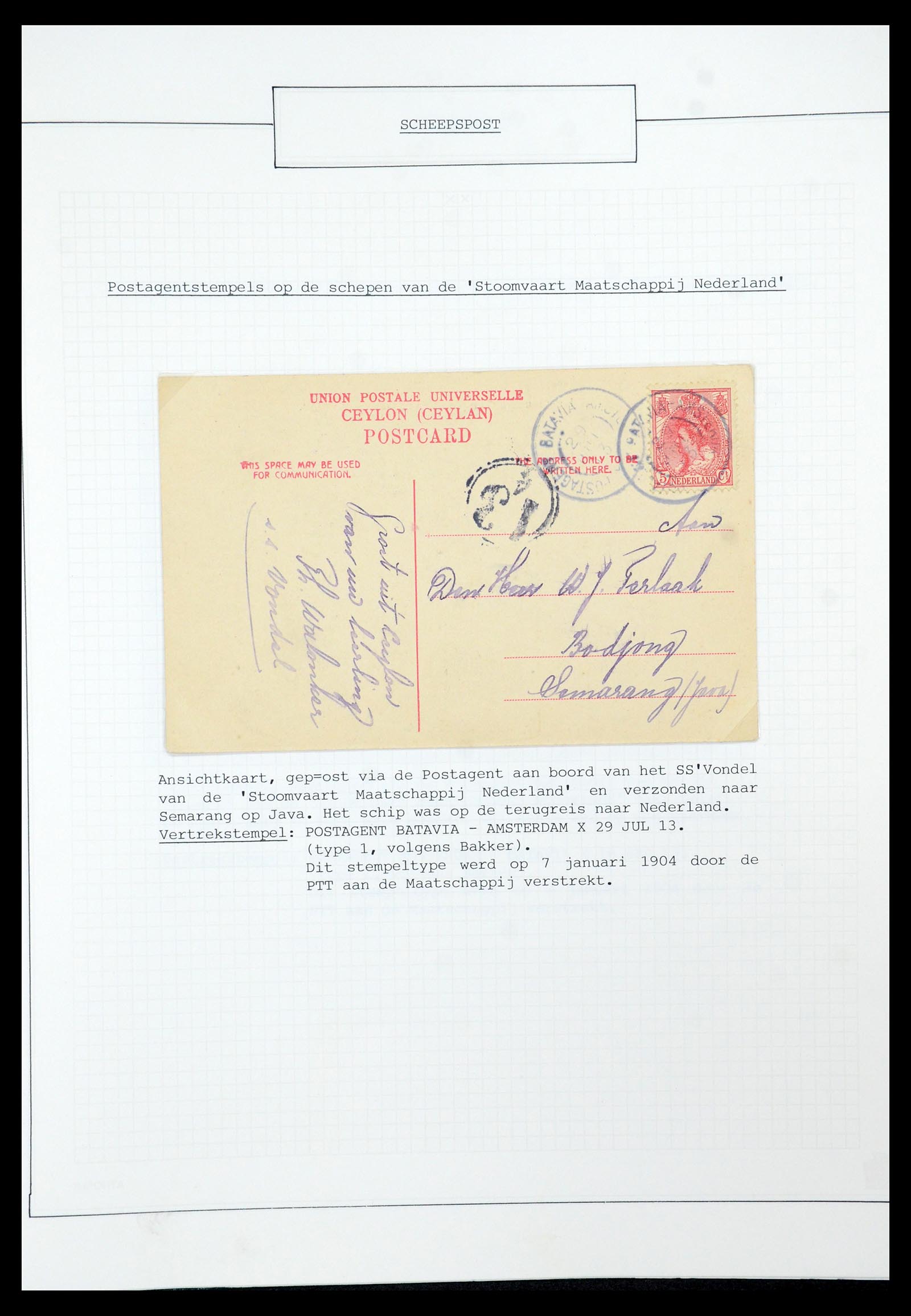 35613 039 - Postzegelverzameling 35613 Nederland scheepspost 1904-1930.