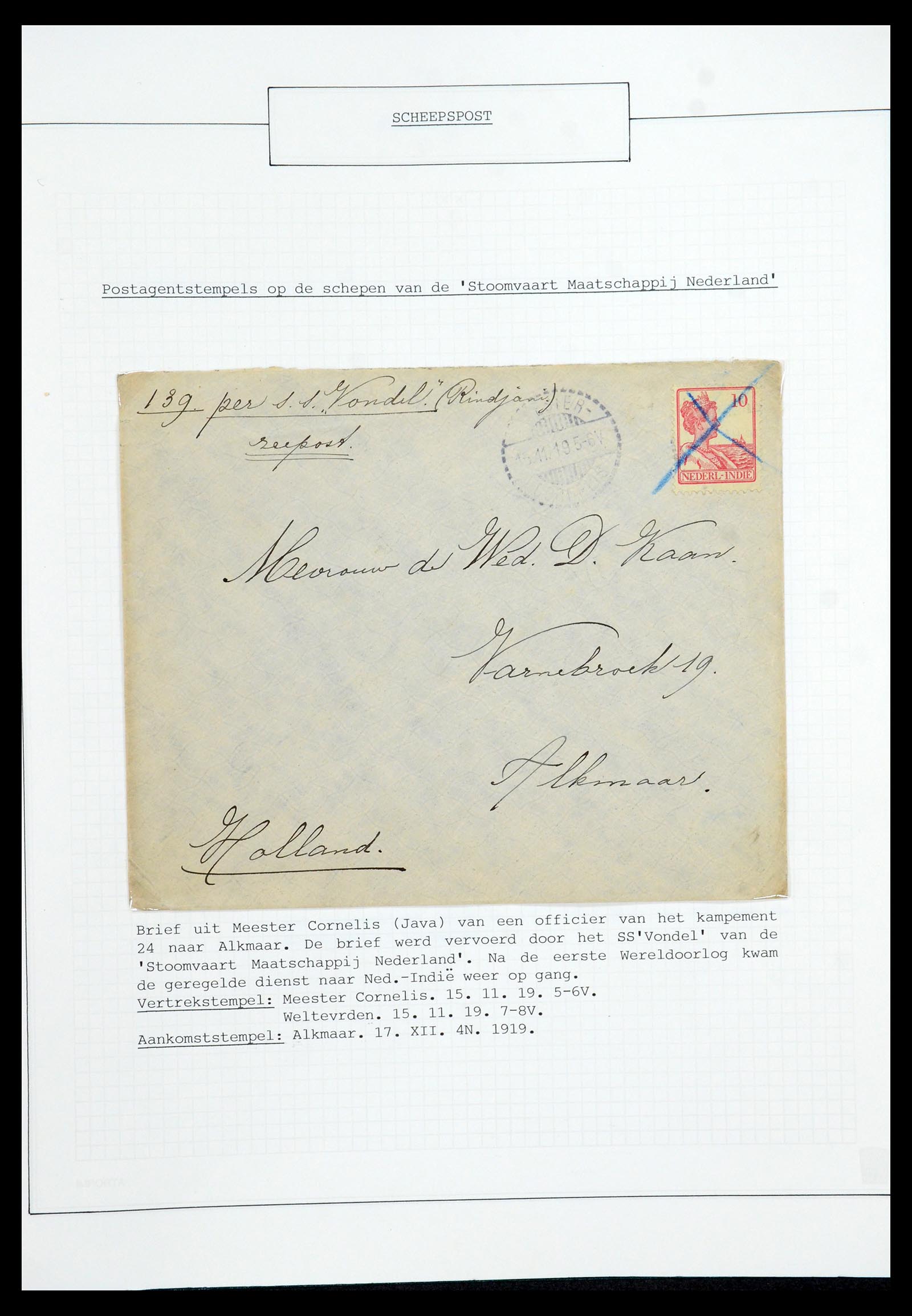 35613 042 - Postzegelverzameling 35613 Nederland scheepspost 1904-1930.