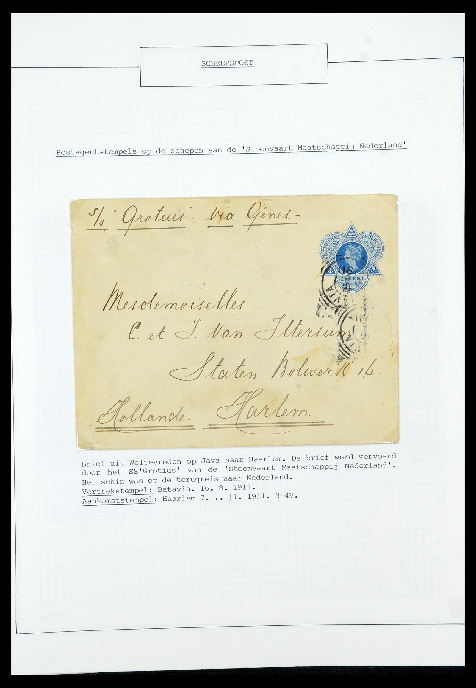 35613 049 - Postzegelverzameling 35613 Nederland scheepspost 1904-1930.