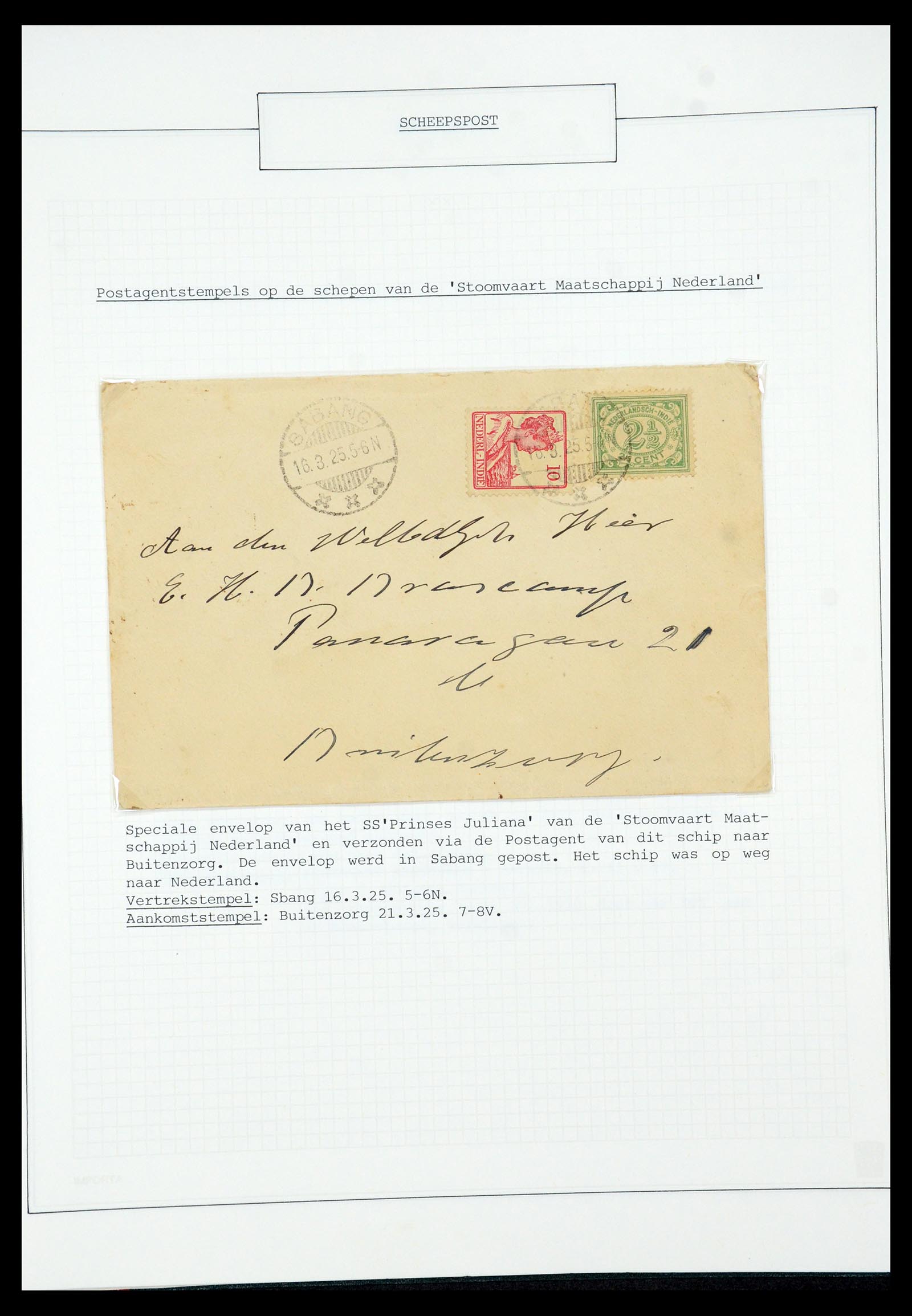 35613 056 - Postzegelverzameling 35613 Nederland scheepspost 1904-1930.
