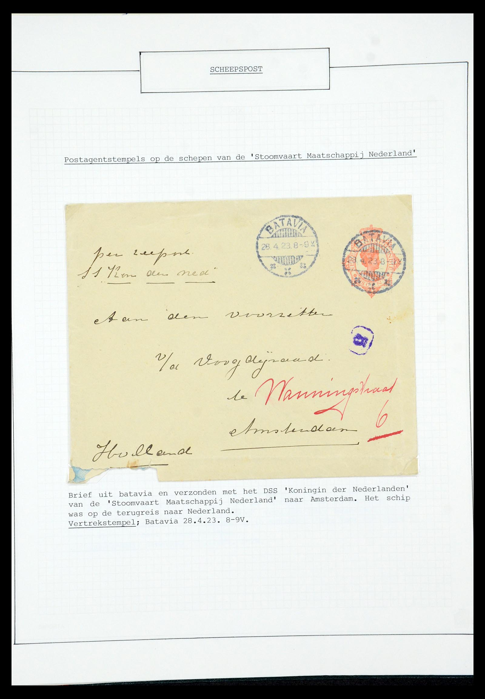 35613 063 - Postzegelverzameling 35613 Nederland scheepspost 1904-1930.
