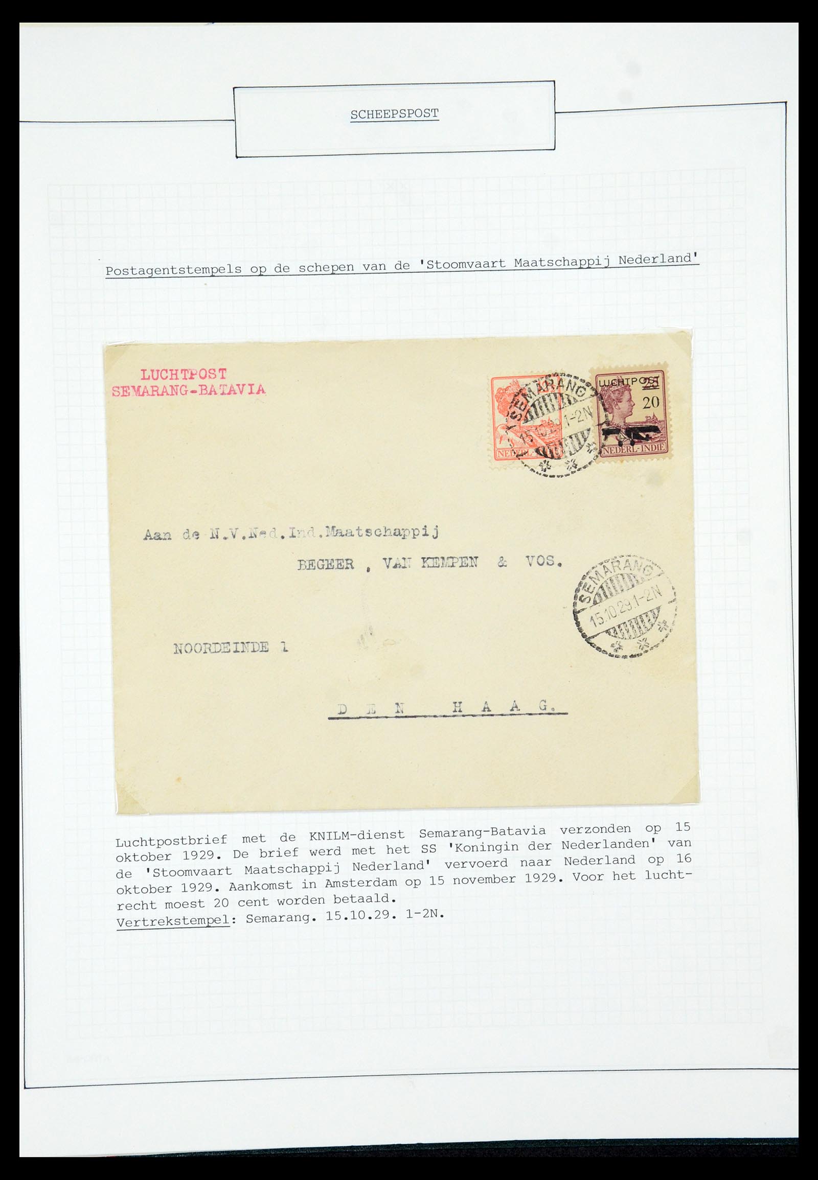35613 064 - Postzegelverzameling 35613 Nederland scheepspost 1904-1930.