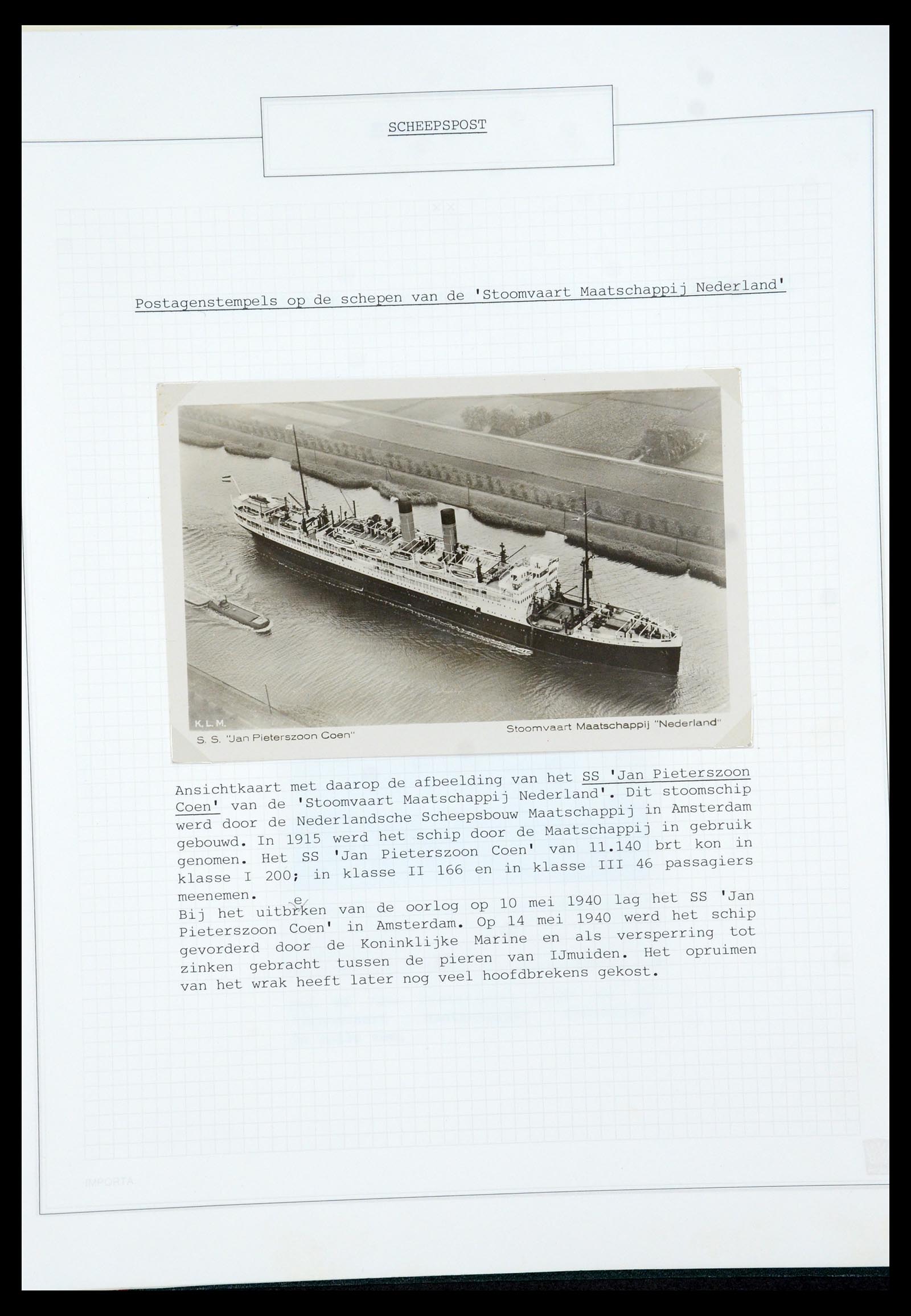 35613 066 - Postzegelverzameling 35613 Nederland scheepspost 1904-1930.