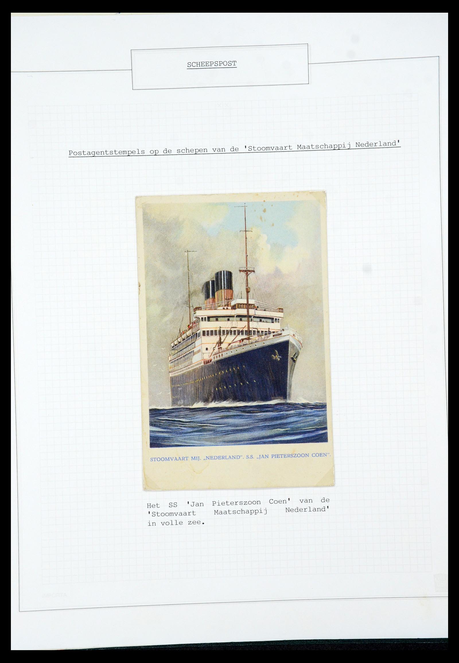 35613 067 - Postzegelverzameling 35613 Nederland scheepspost 1904-1930.