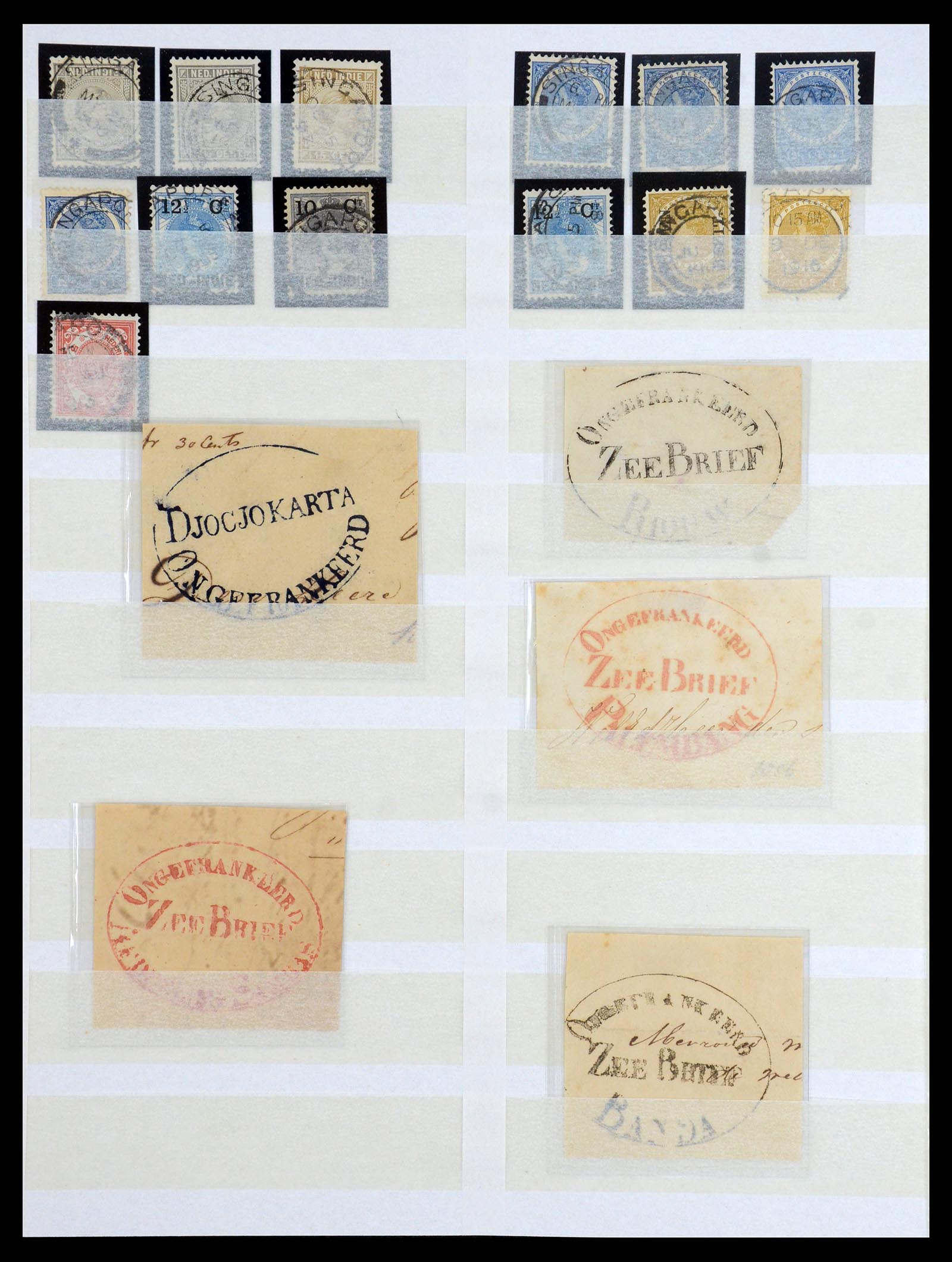 35616 002 - Postzegelverzameling 35616 Nederlands indië stempels.