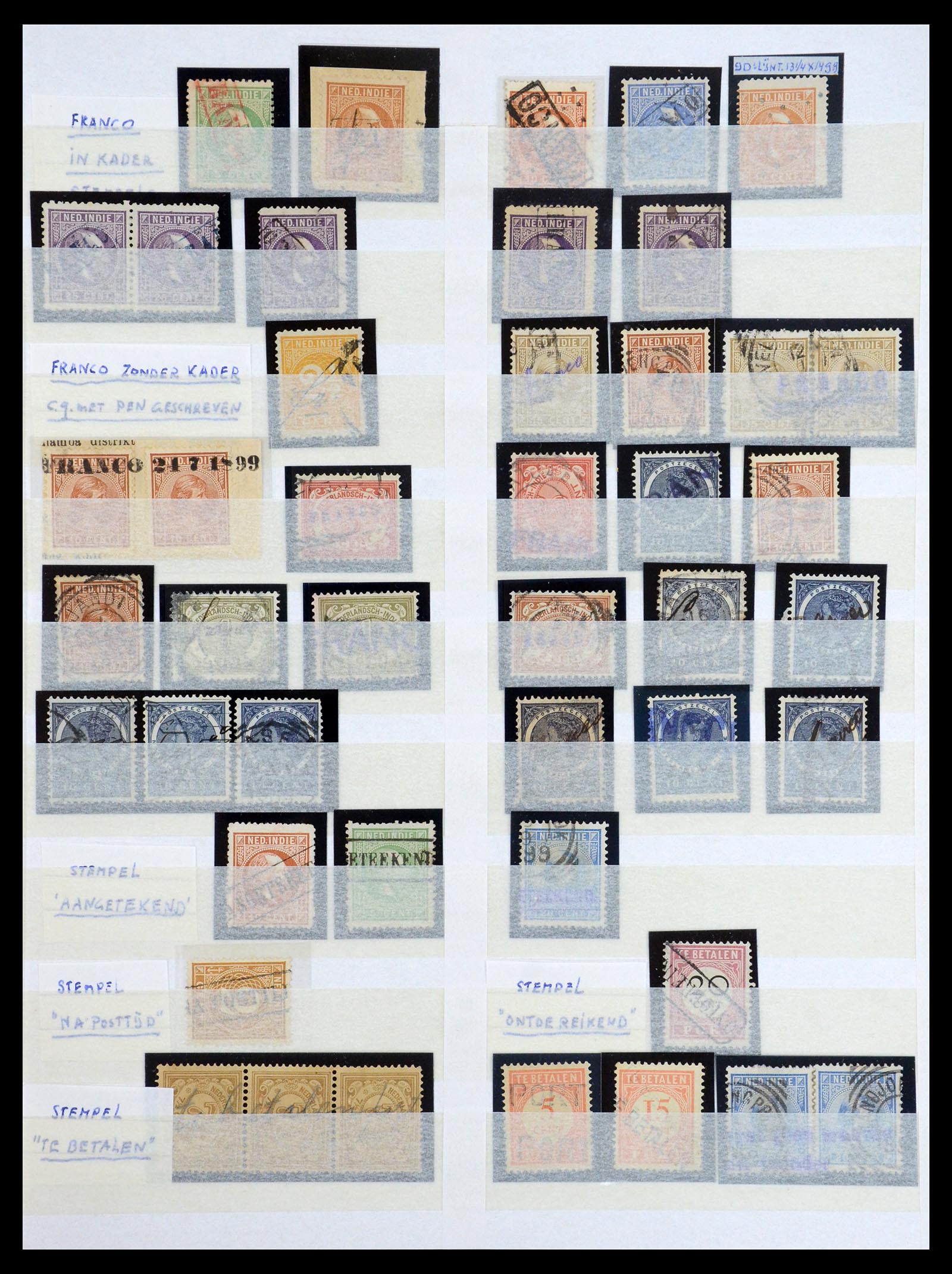 35616 003 - Postzegelverzameling 35616 Nederlands indië stempels.