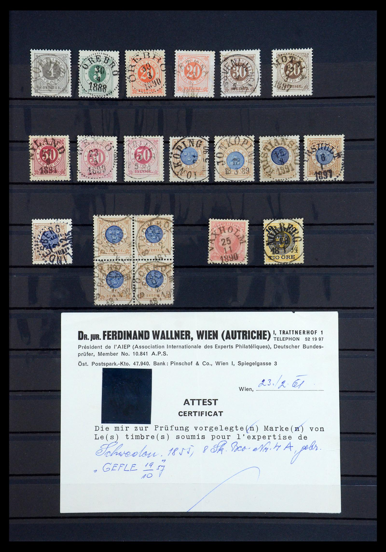 35625 003 - Stamp Collection 35625 Sweden cancels 1855-1889.