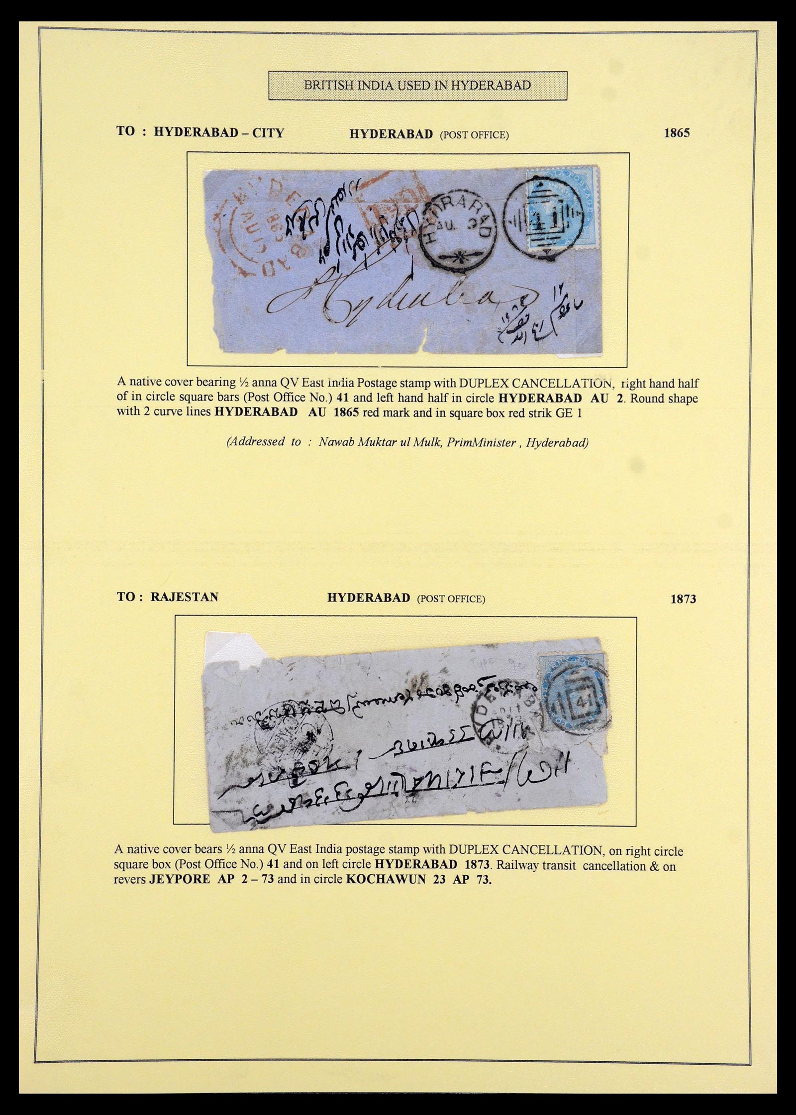 35626 002 - Postzegelverzameling 35626 India gebruikt in Hyderabad 1859-1929.