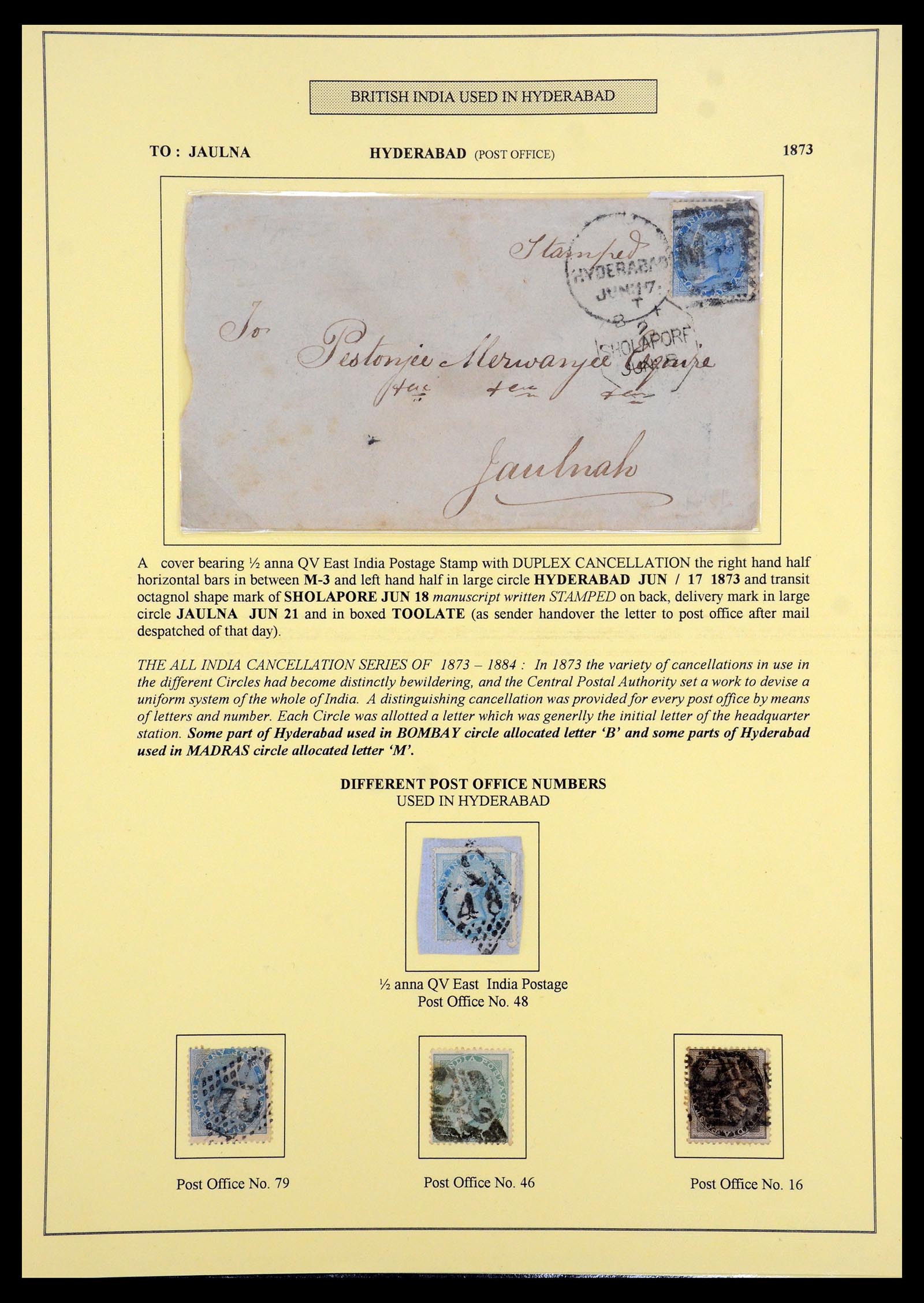 35626 003 - Postzegelverzameling 35626 India gebruikt in Hyderabad 1859-1929.