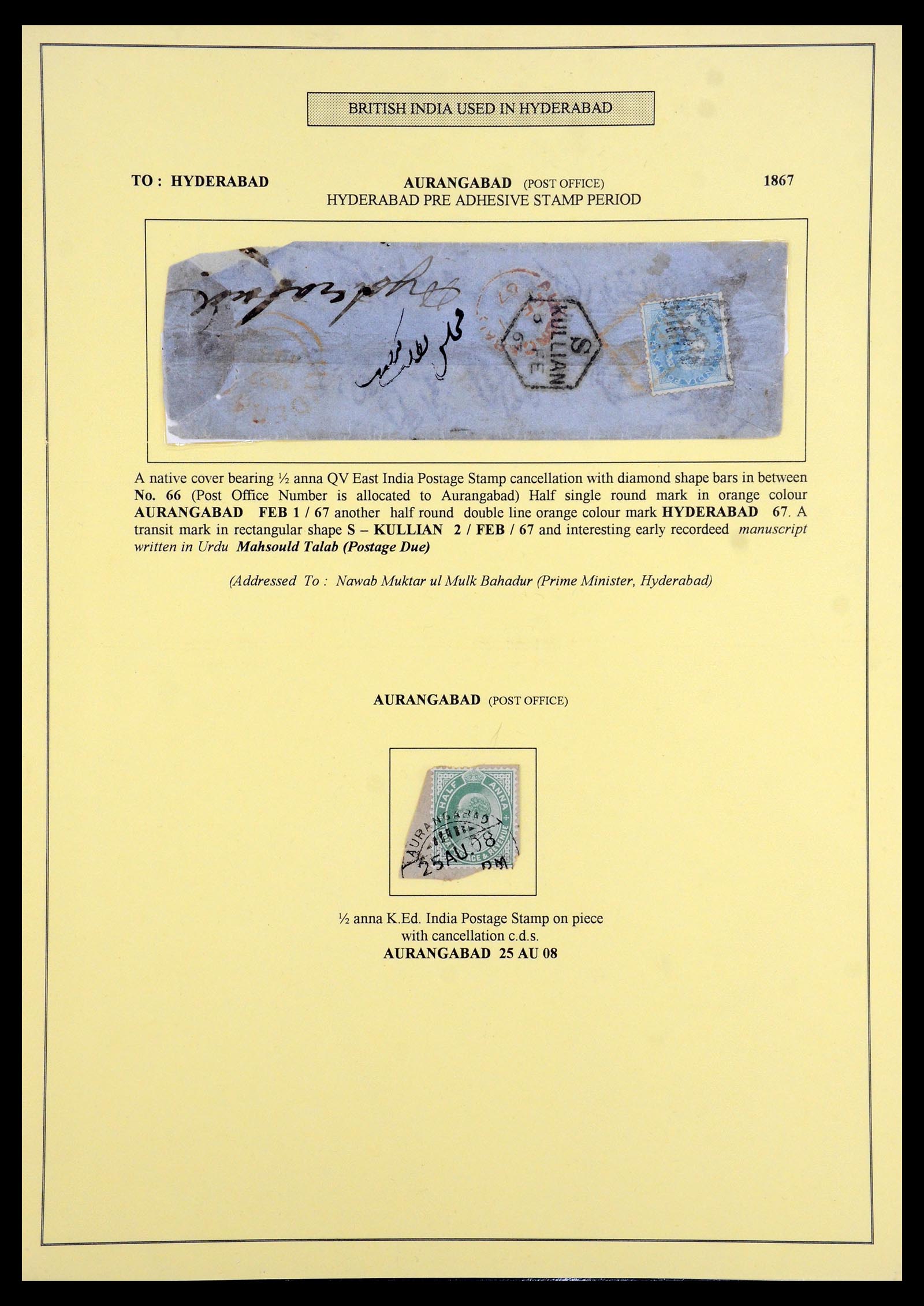 35626 004 - Postzegelverzameling 35626 India gebruikt in Hyderabad 1859-1929.
