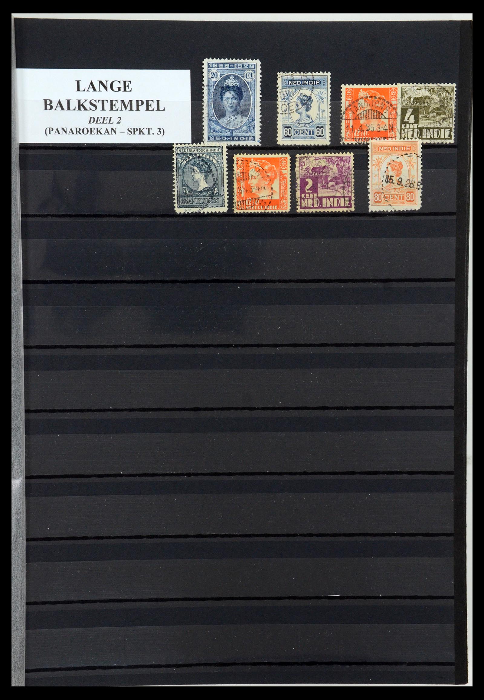 35628 001 - Postzegelverzameling 35628 Nederlands Indië stempels.