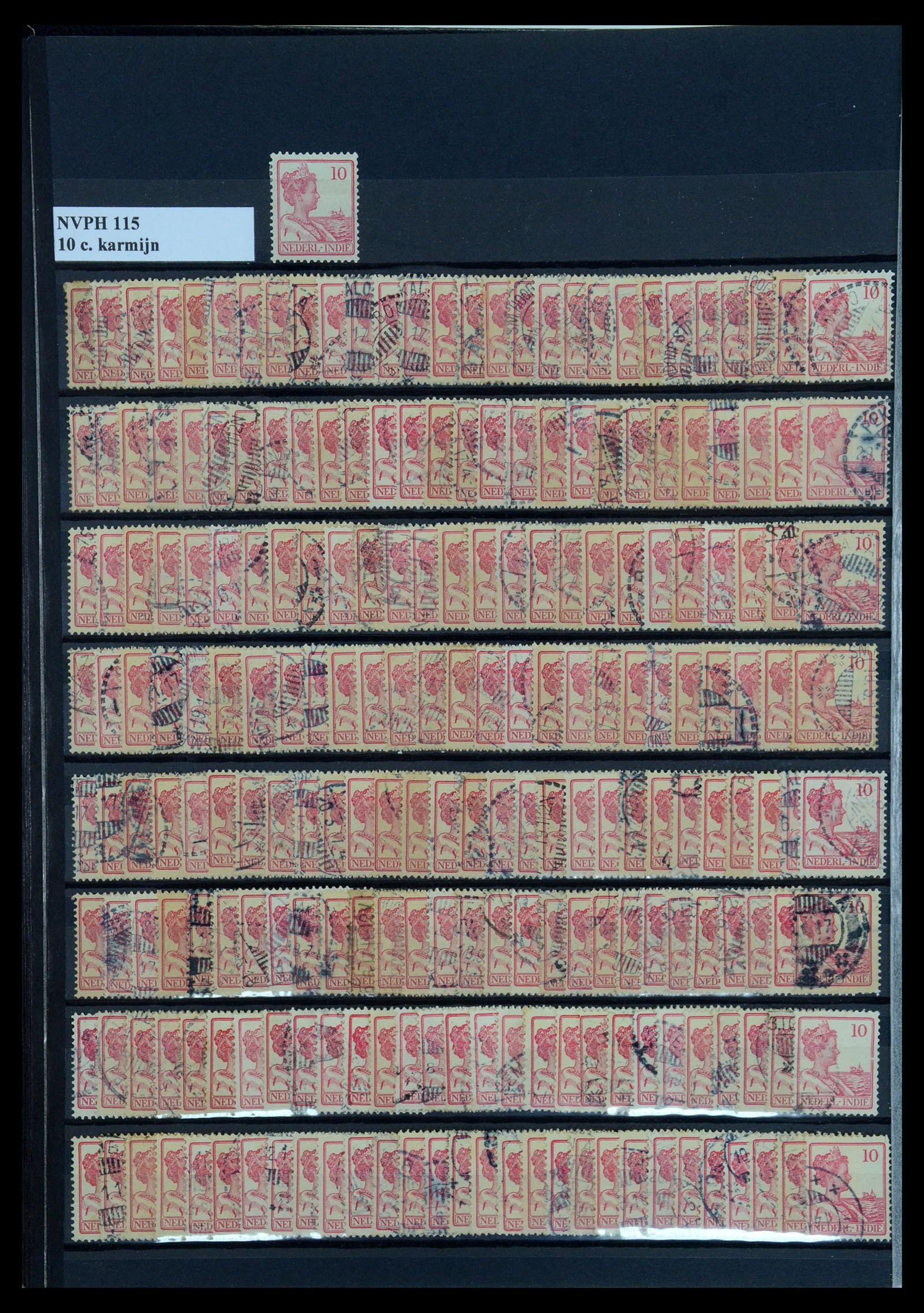 35628 008 - Postzegelverzameling 35628 Nederlands Indië stempels.