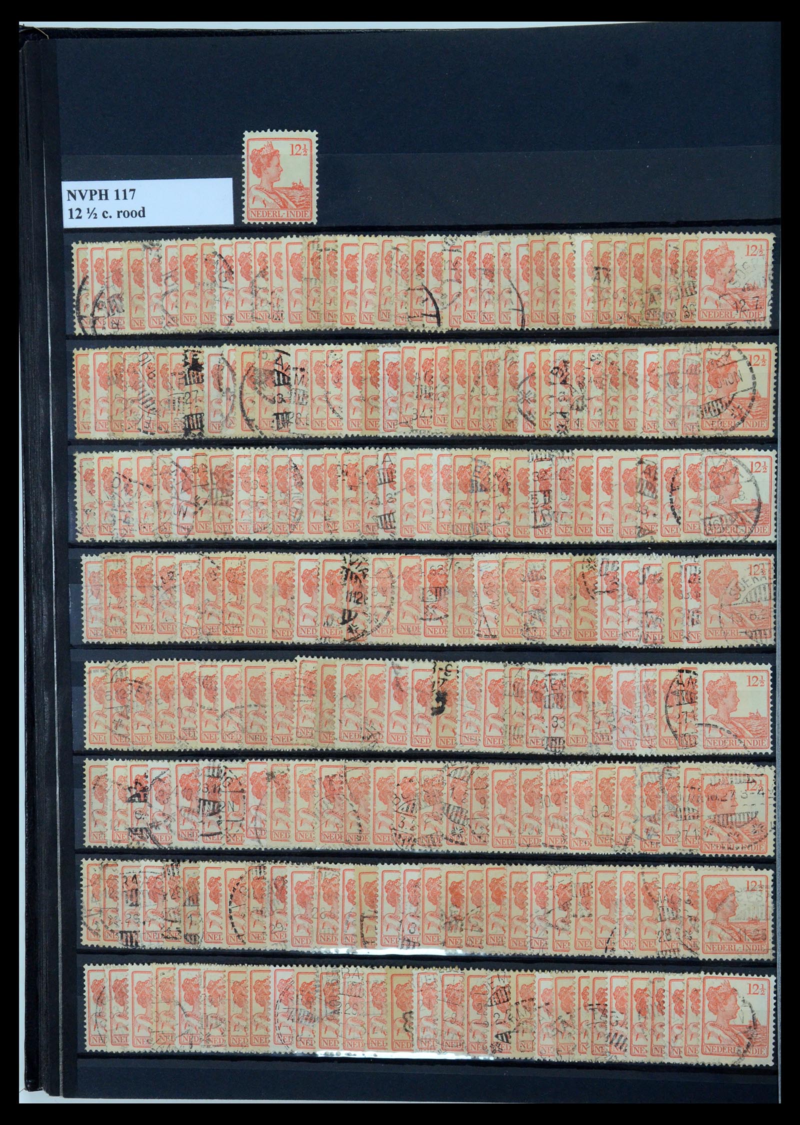 35628 011 - Postzegelverzameling 35628 Nederlands Indië stempels.