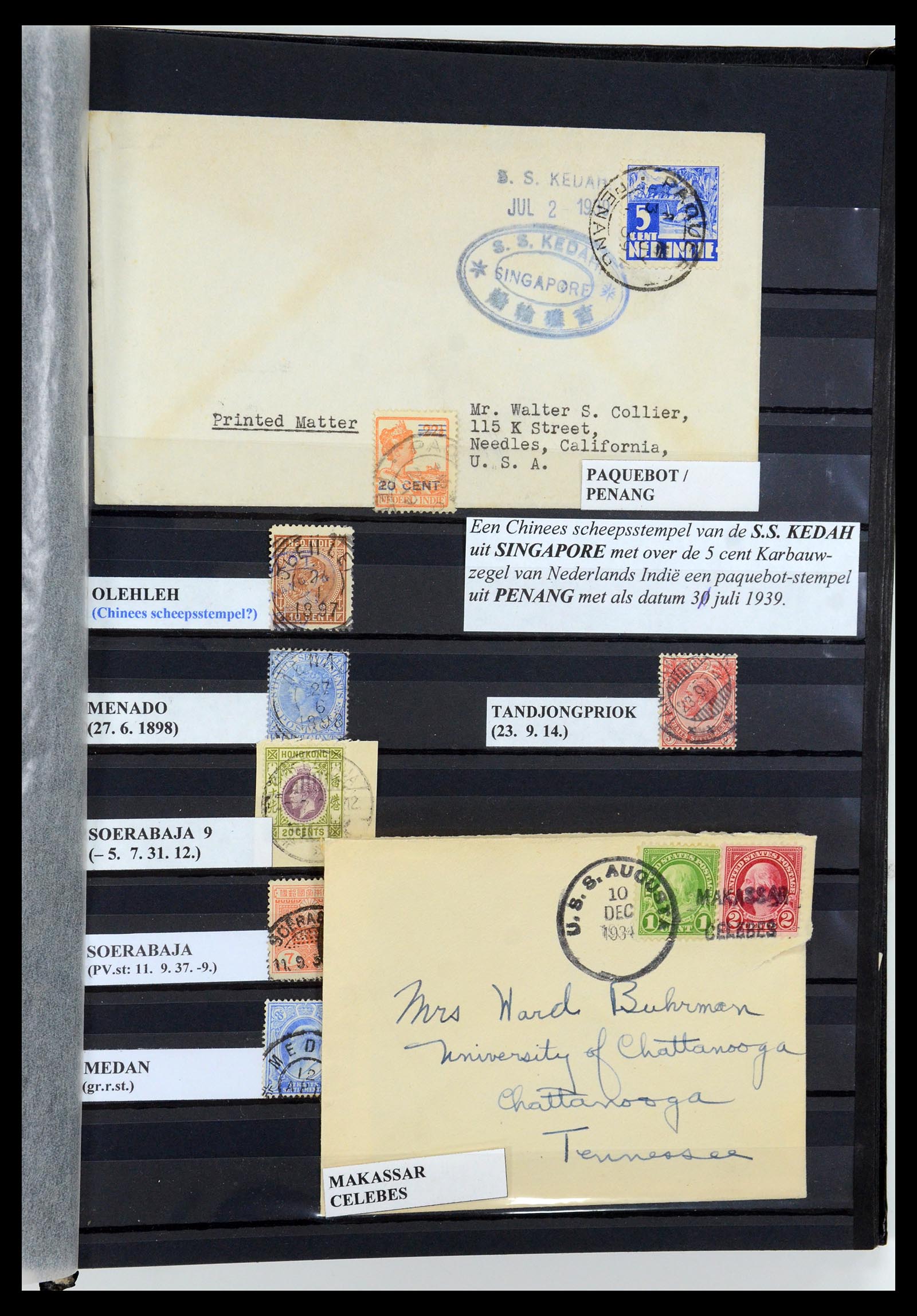 35628 031 - Postzegelverzameling 35628 Nederlands Indië stempels.
