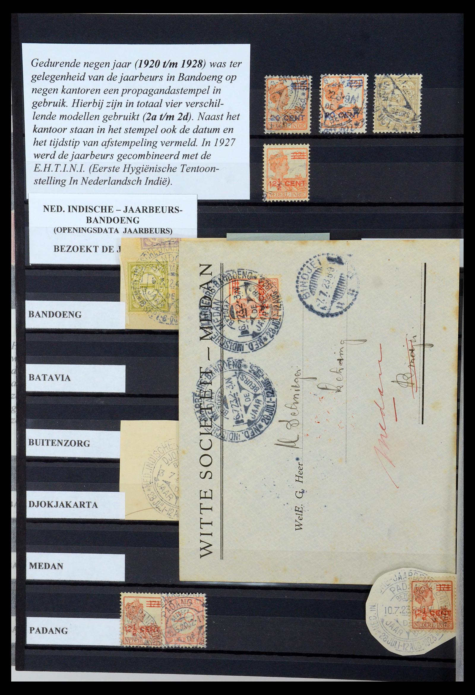 35628 034 - Postzegelverzameling 35628 Nederlands Indië stempels.