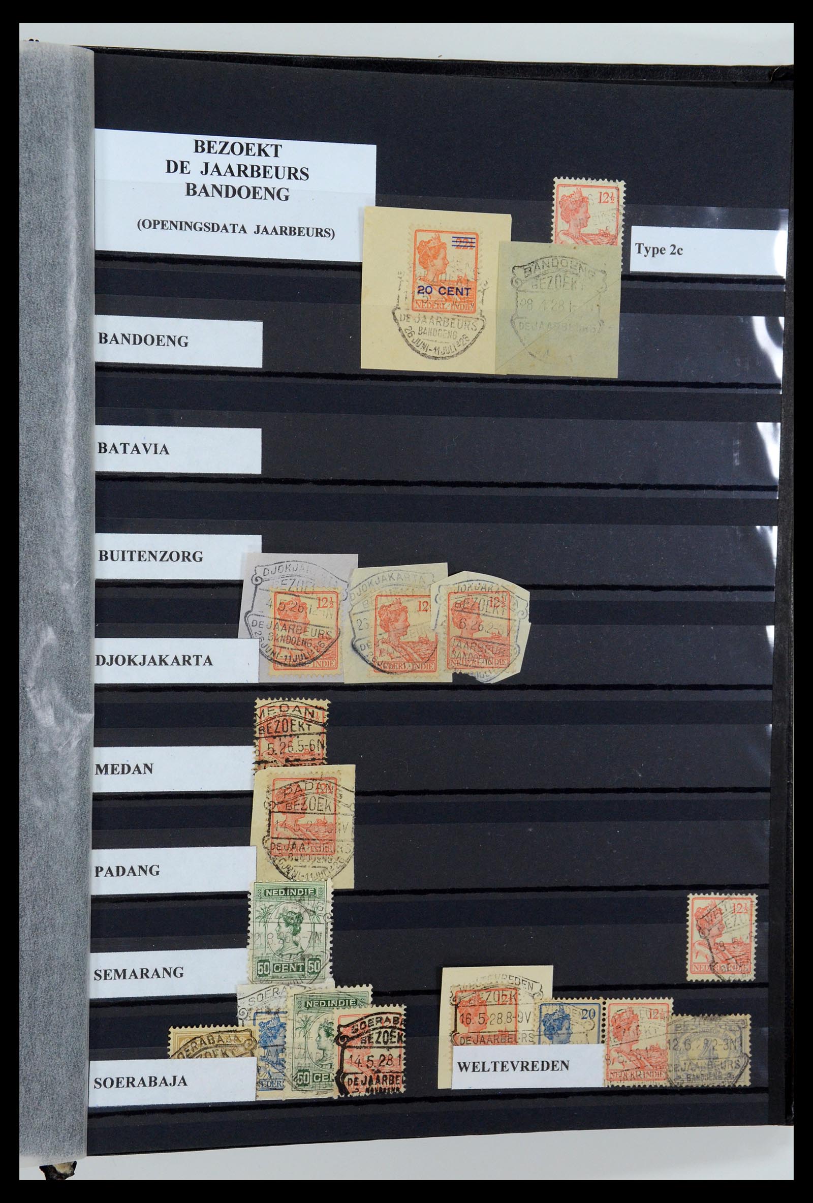 35628 036 - Postzegelverzameling 35628 Nederlands Indië stempels.