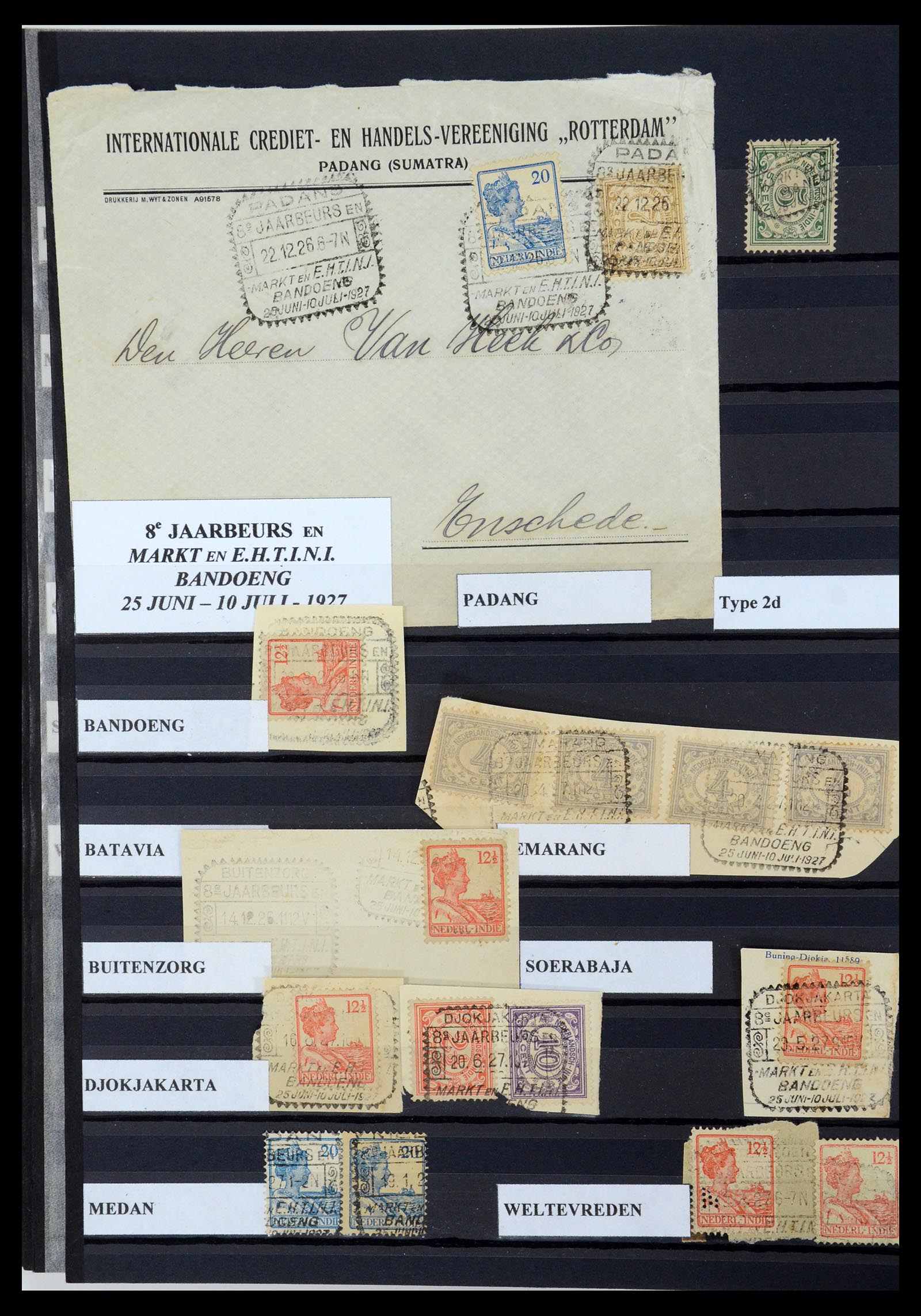 35628 038 - Postzegelverzameling 35628 Nederlands Indië stempels.
