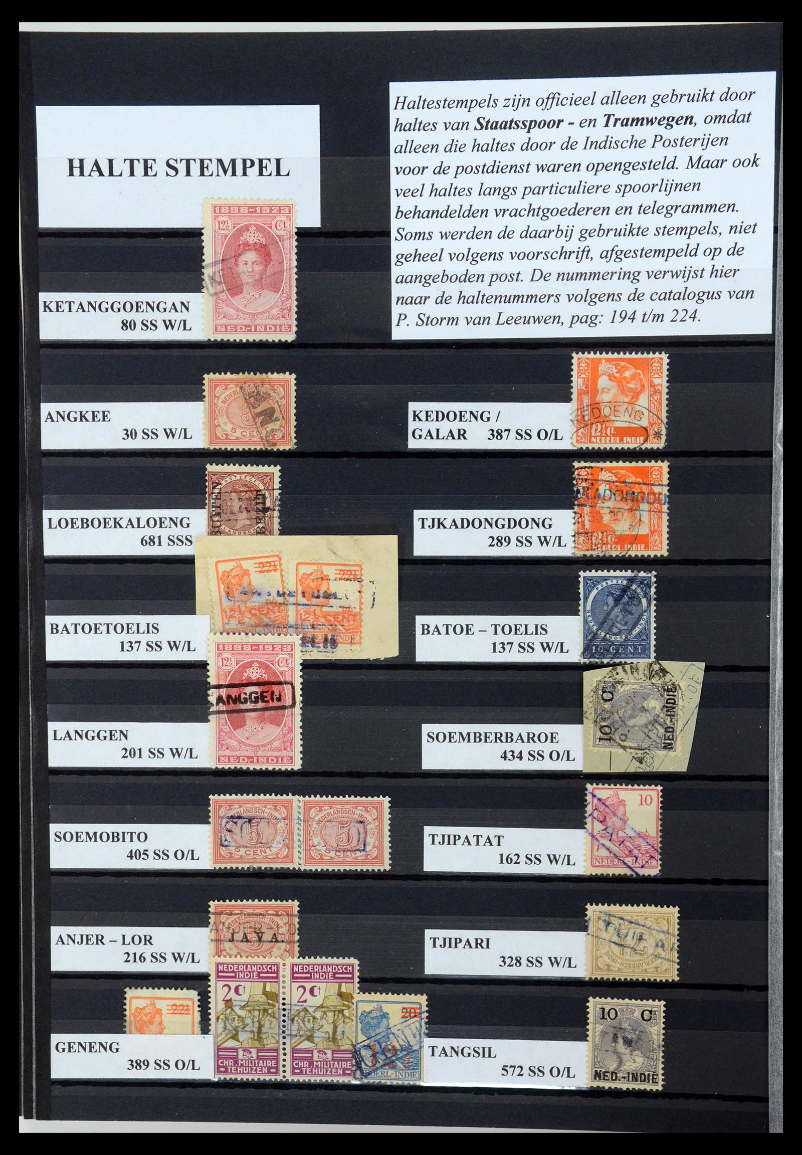 35628 040 - Postzegelverzameling 35628 Nederlands Indië stempels.