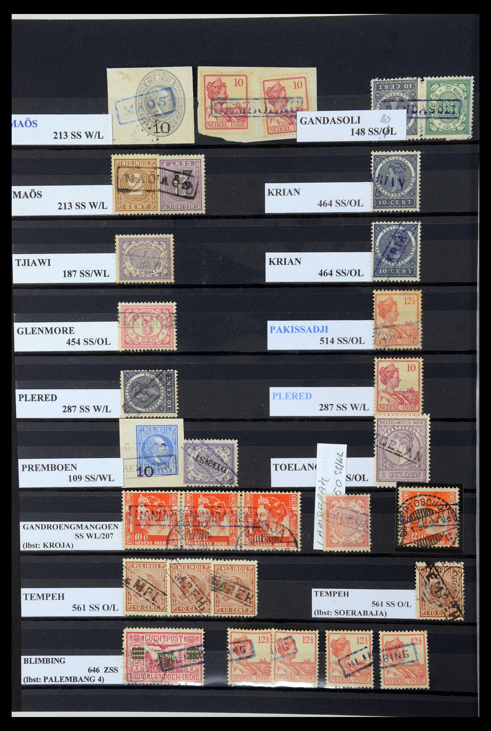 35628 042 - Postzegelverzameling 35628 Nederlands Indië stempels.