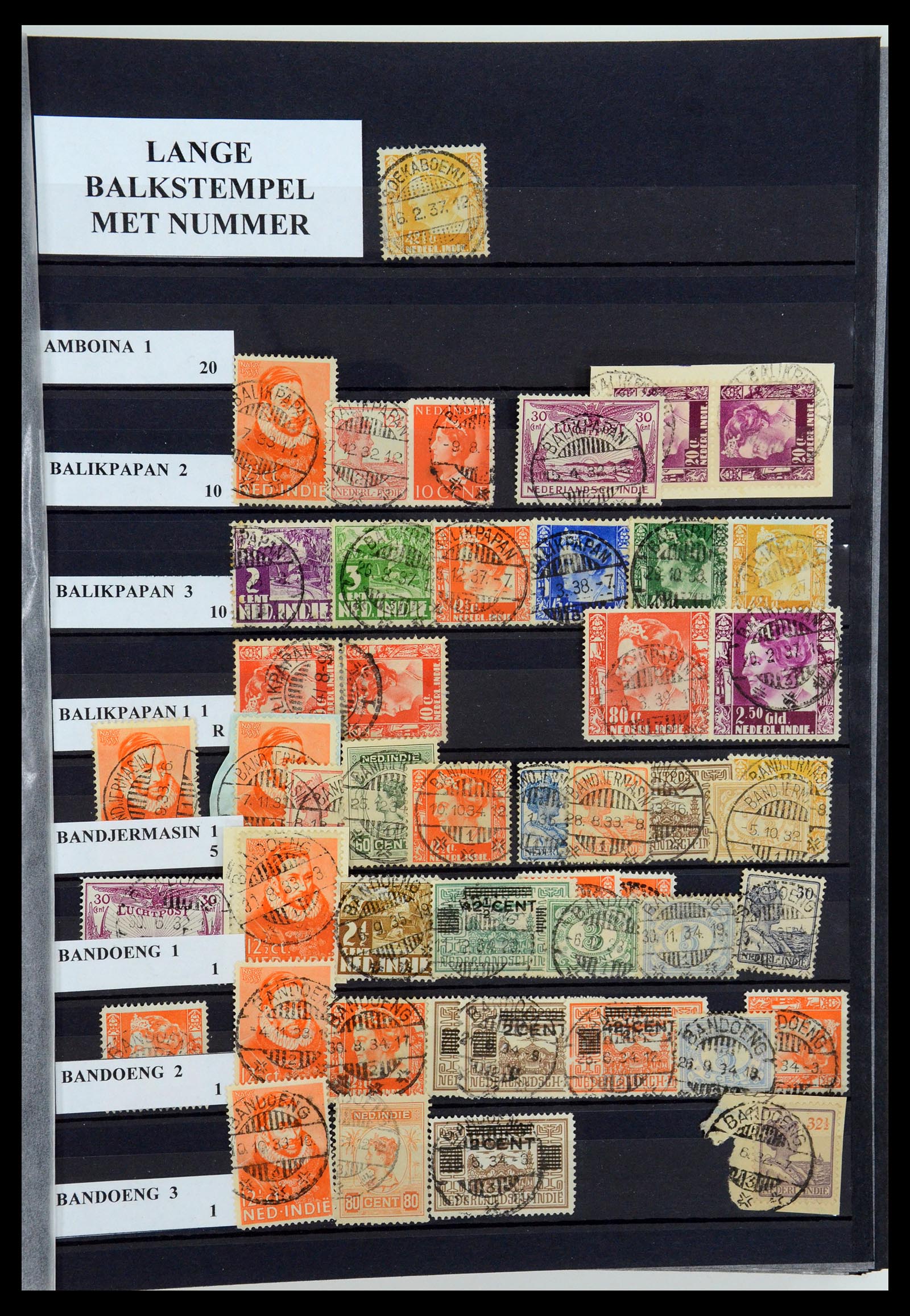 35628 045 - Postzegelverzameling 35628 Nederlands Indië stempels.