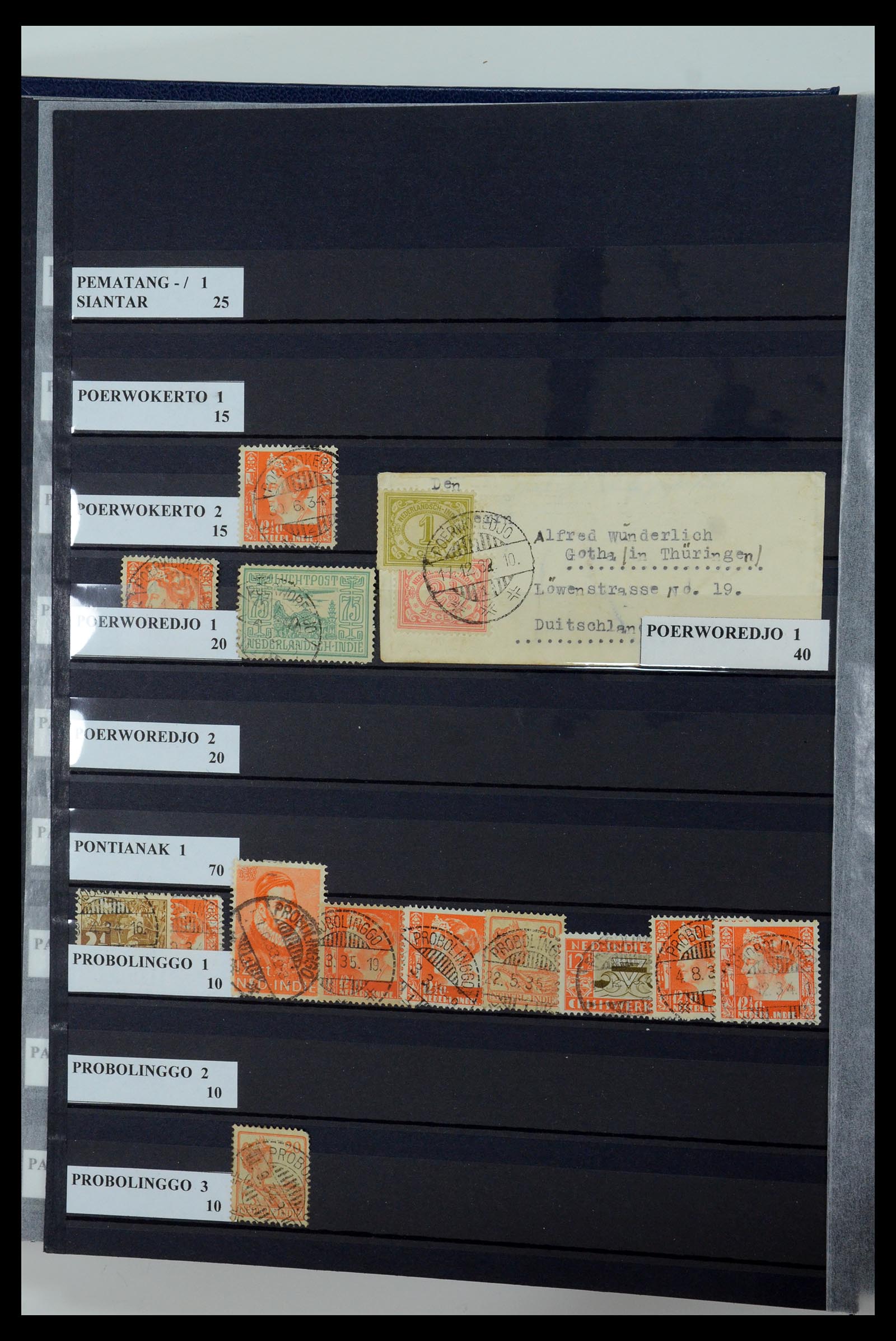 35628 060 - Postzegelverzameling 35628 Nederlands Indië stempels.