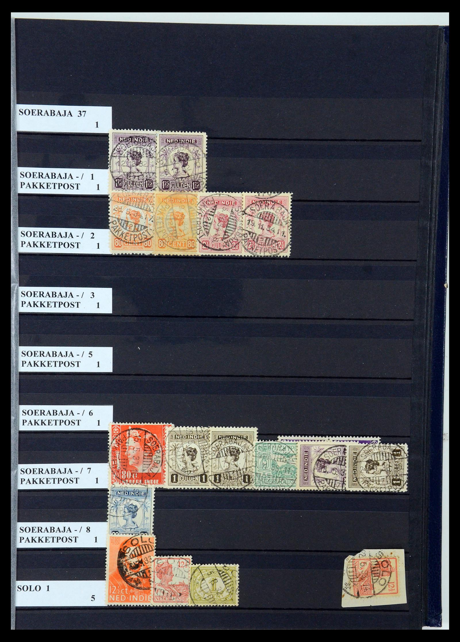 35628 067 - Postzegelverzameling 35628 Nederlands Indië stempels.