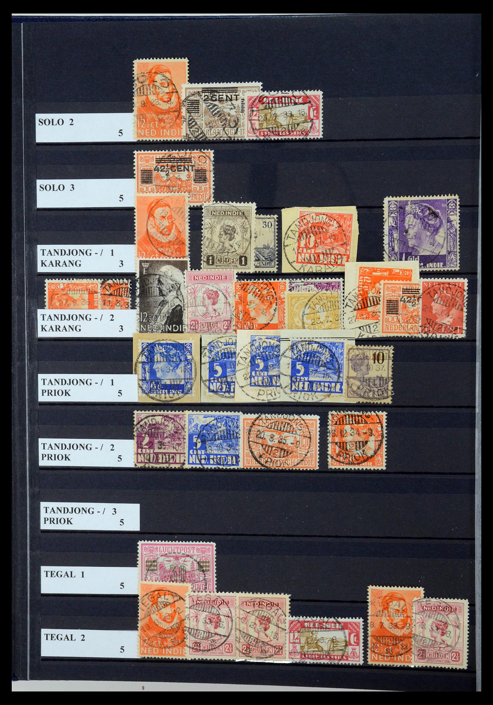 35628 068 - Postzegelverzameling 35628 Nederlands Indië stempels.