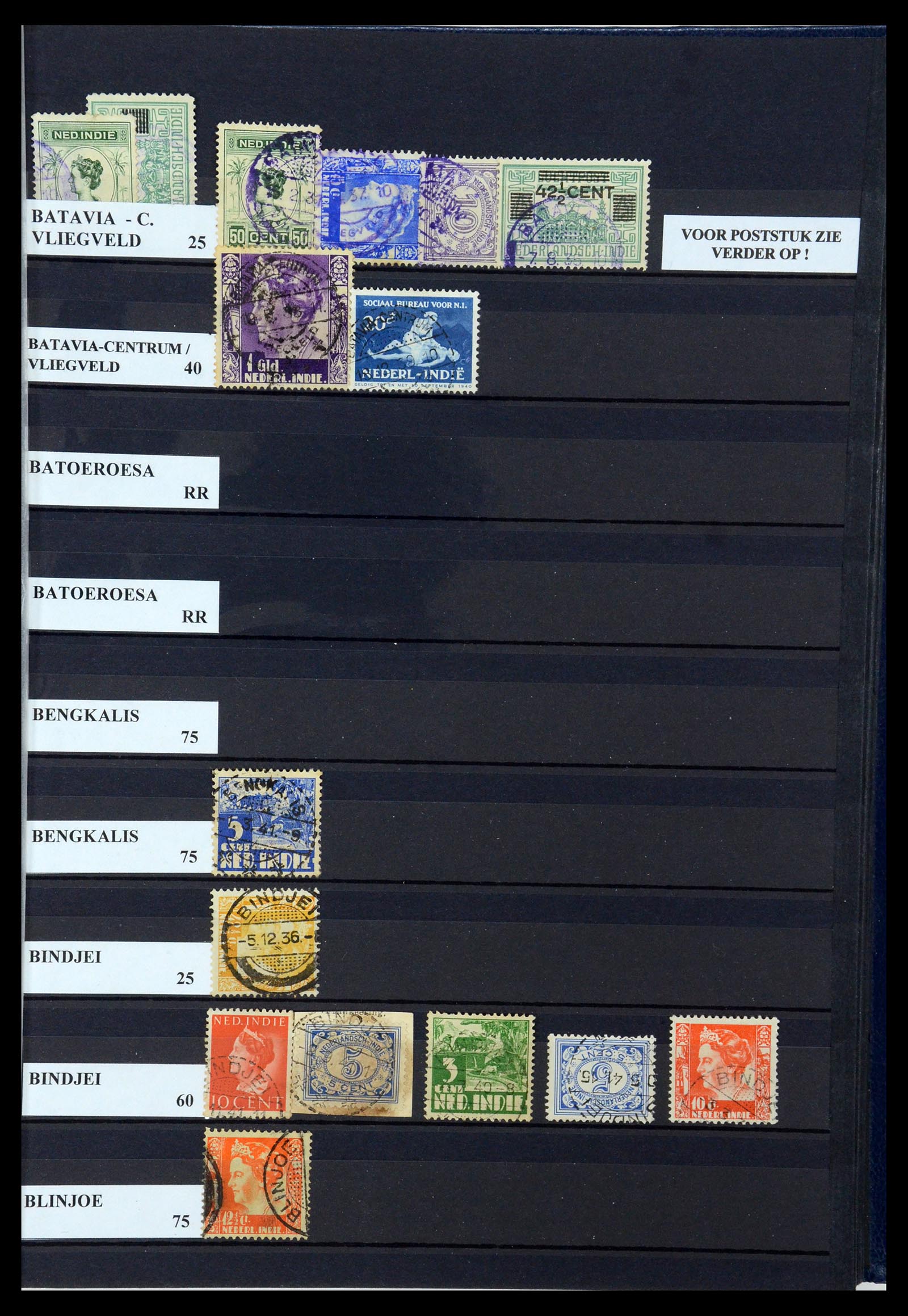 35628 072 - Postzegelverzameling 35628 Nederlands Indië stempels.