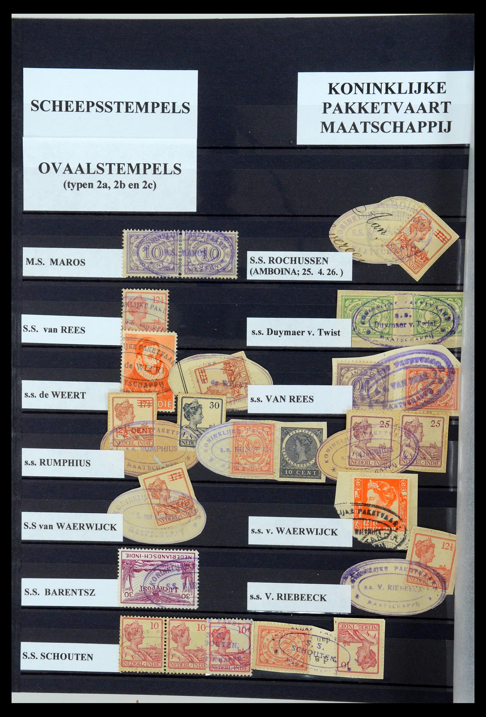 35628 085 - Postzegelverzameling 35628 Nederlands Indië stempels.