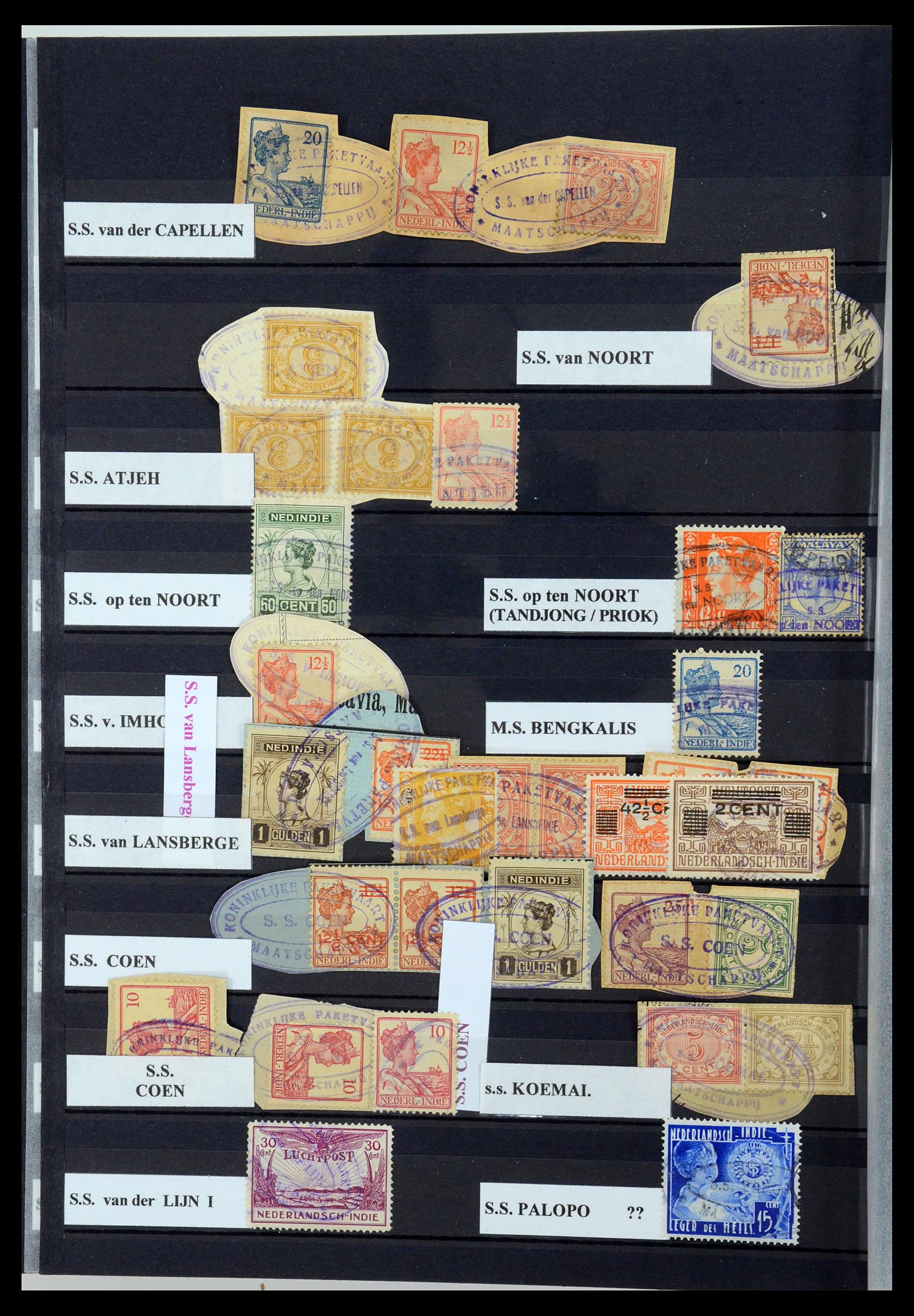 35628 087 - Postzegelverzameling 35628 Nederlands Indië stempels.