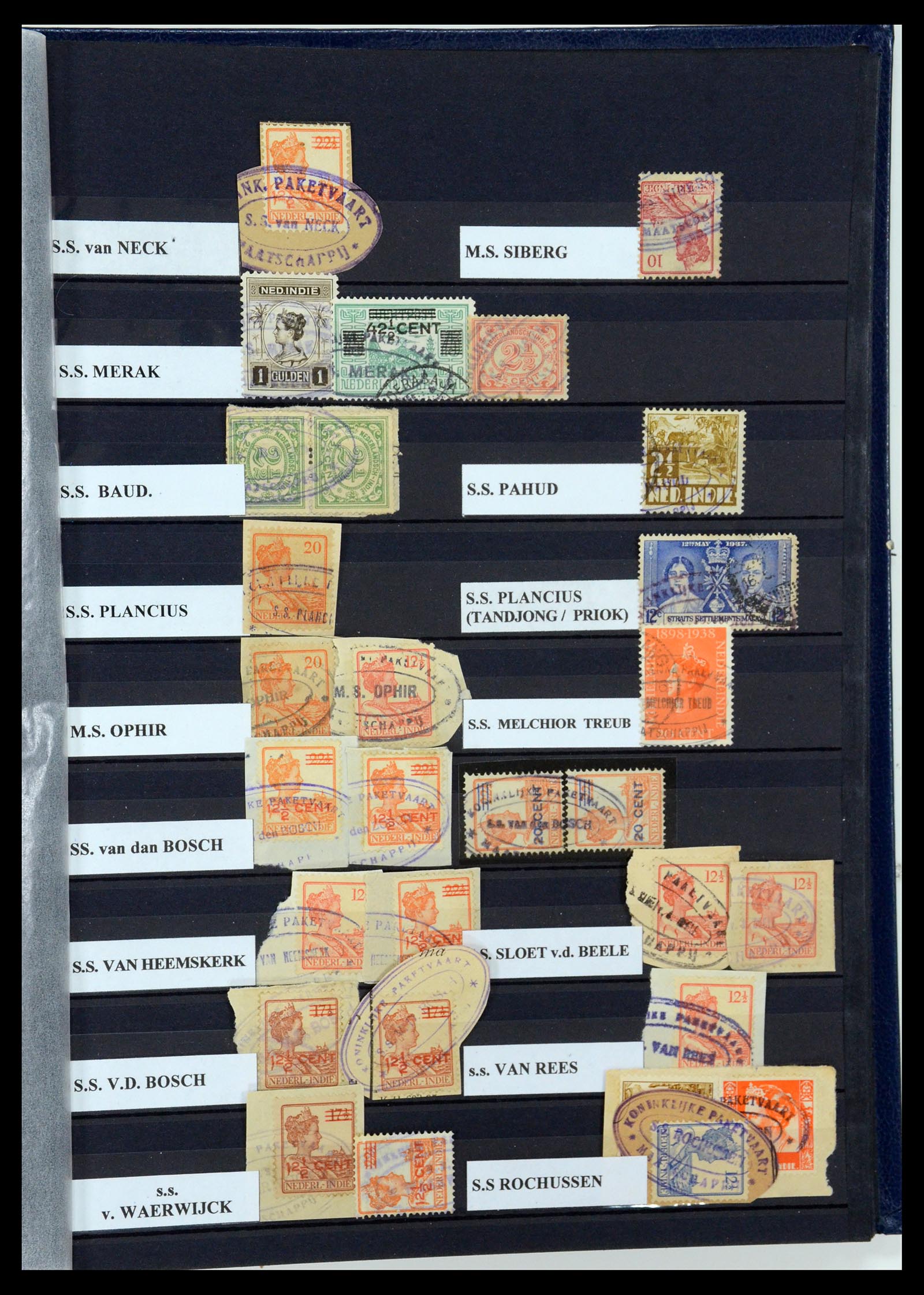 35628 088 - Postzegelverzameling 35628 Nederlands Indië stempels.