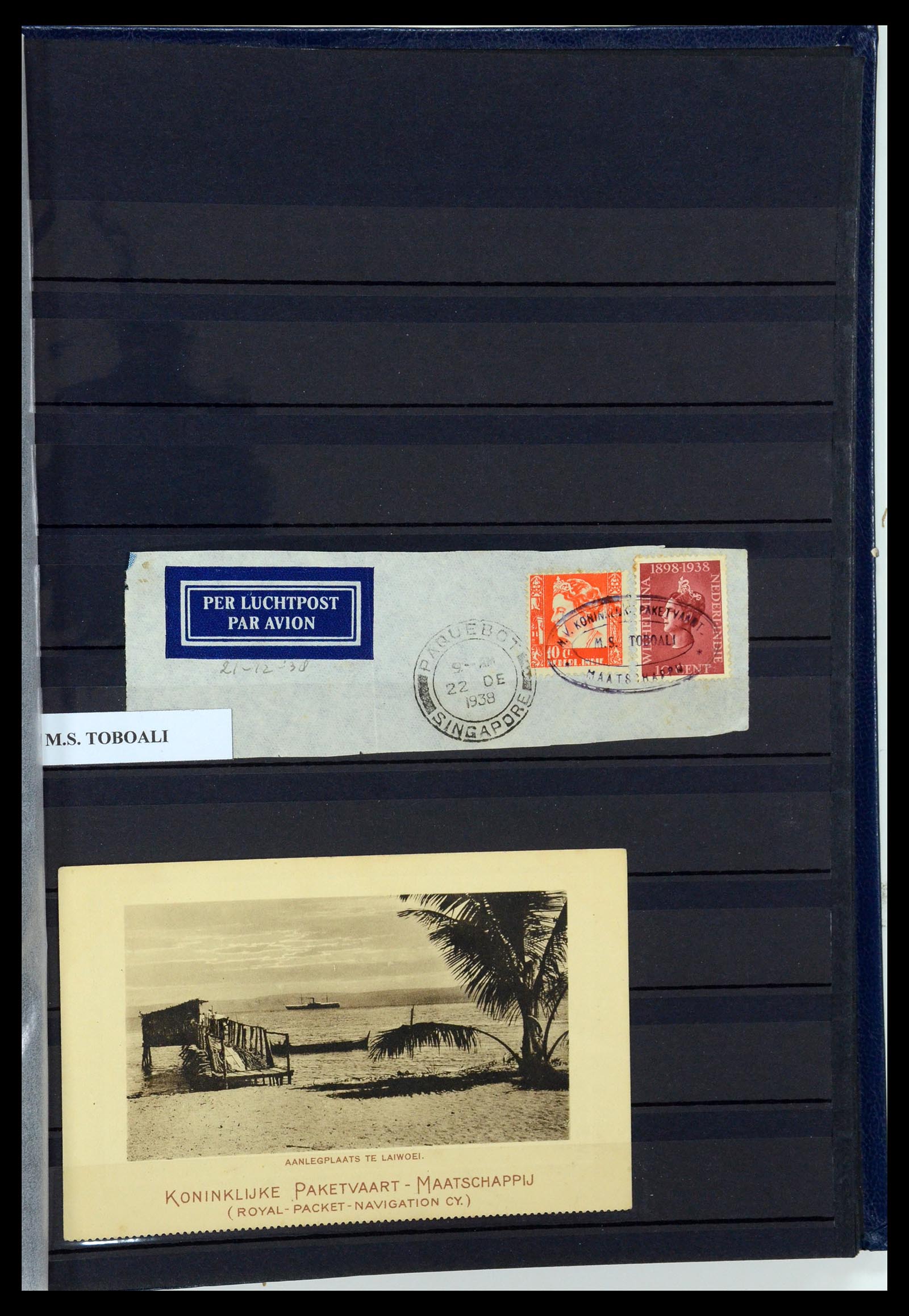 35628 090 - Postzegelverzameling 35628 Nederlands Indië stempels.