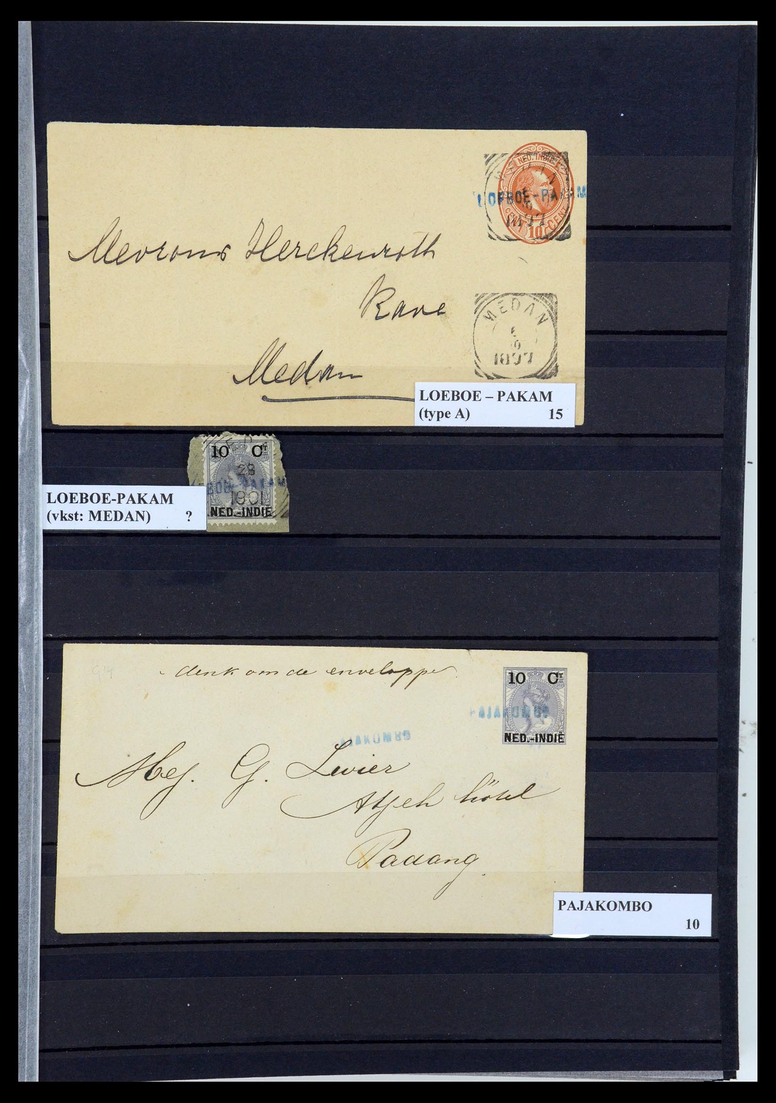 35628 094 - Postzegelverzameling 35628 Nederlands Indië stempels.