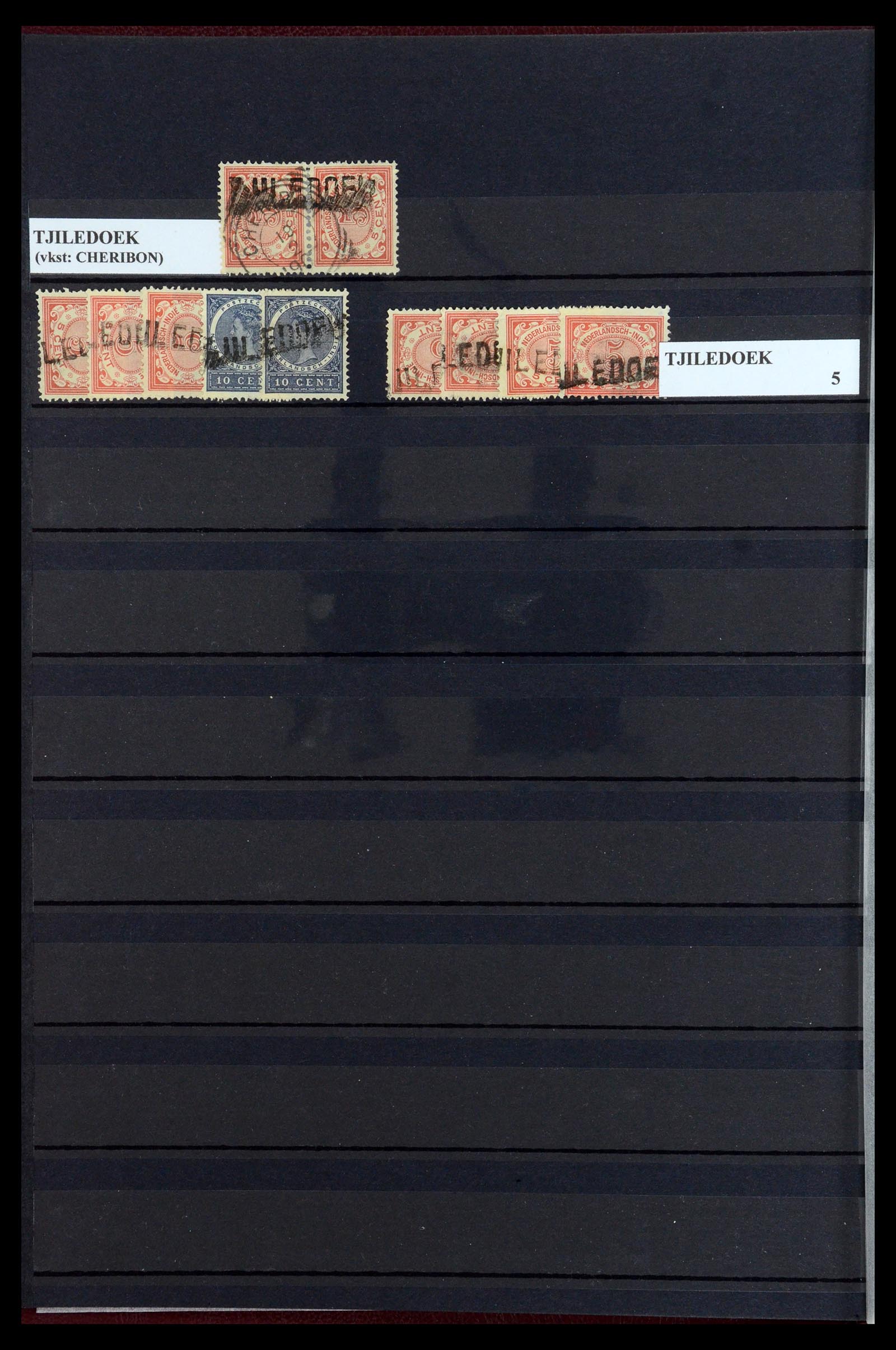 35628 095 - Postzegelverzameling 35628 Nederlands Indië stempels.