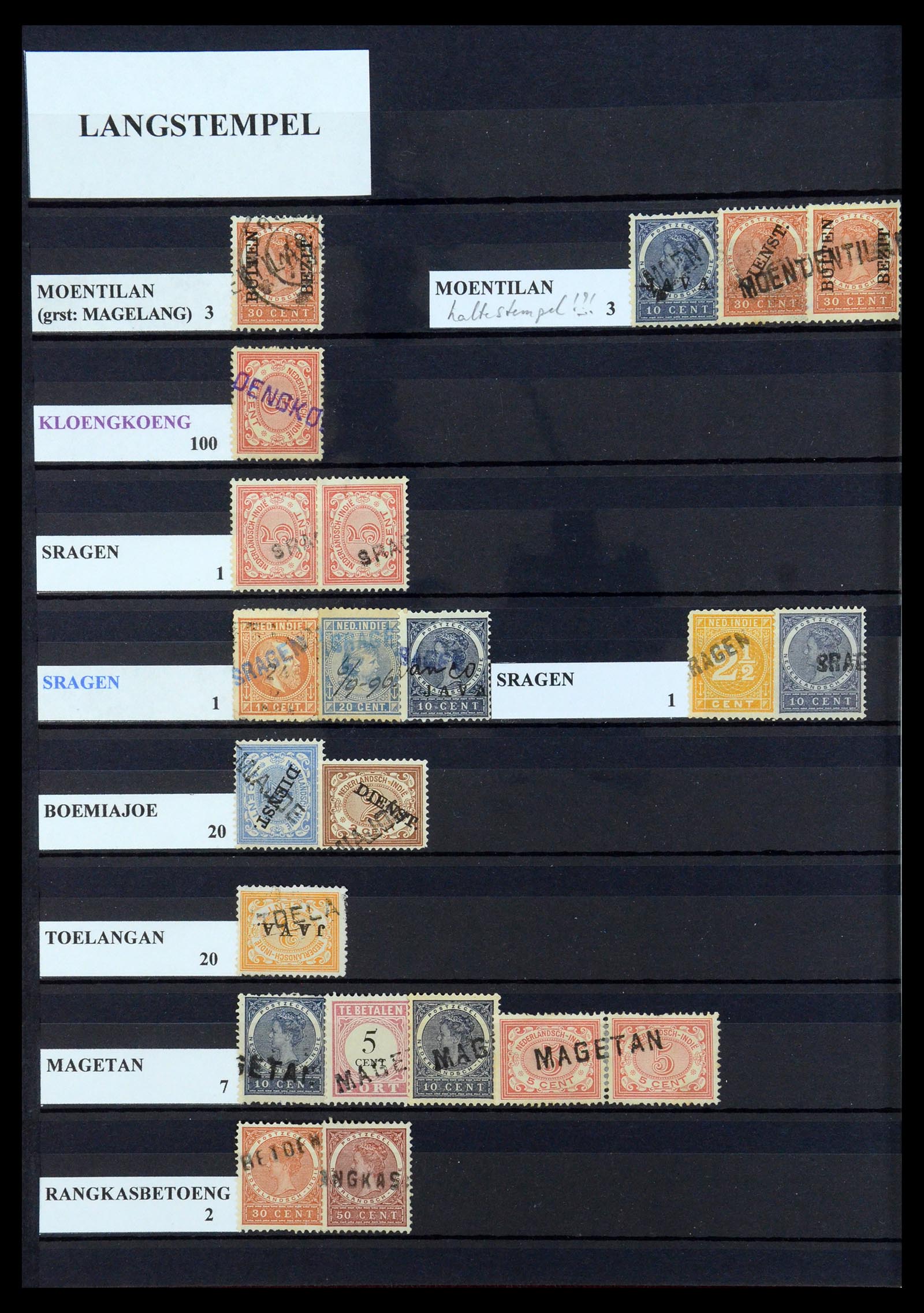 35628 098 - Postzegelverzameling 35628 Nederlands Indië stempels.