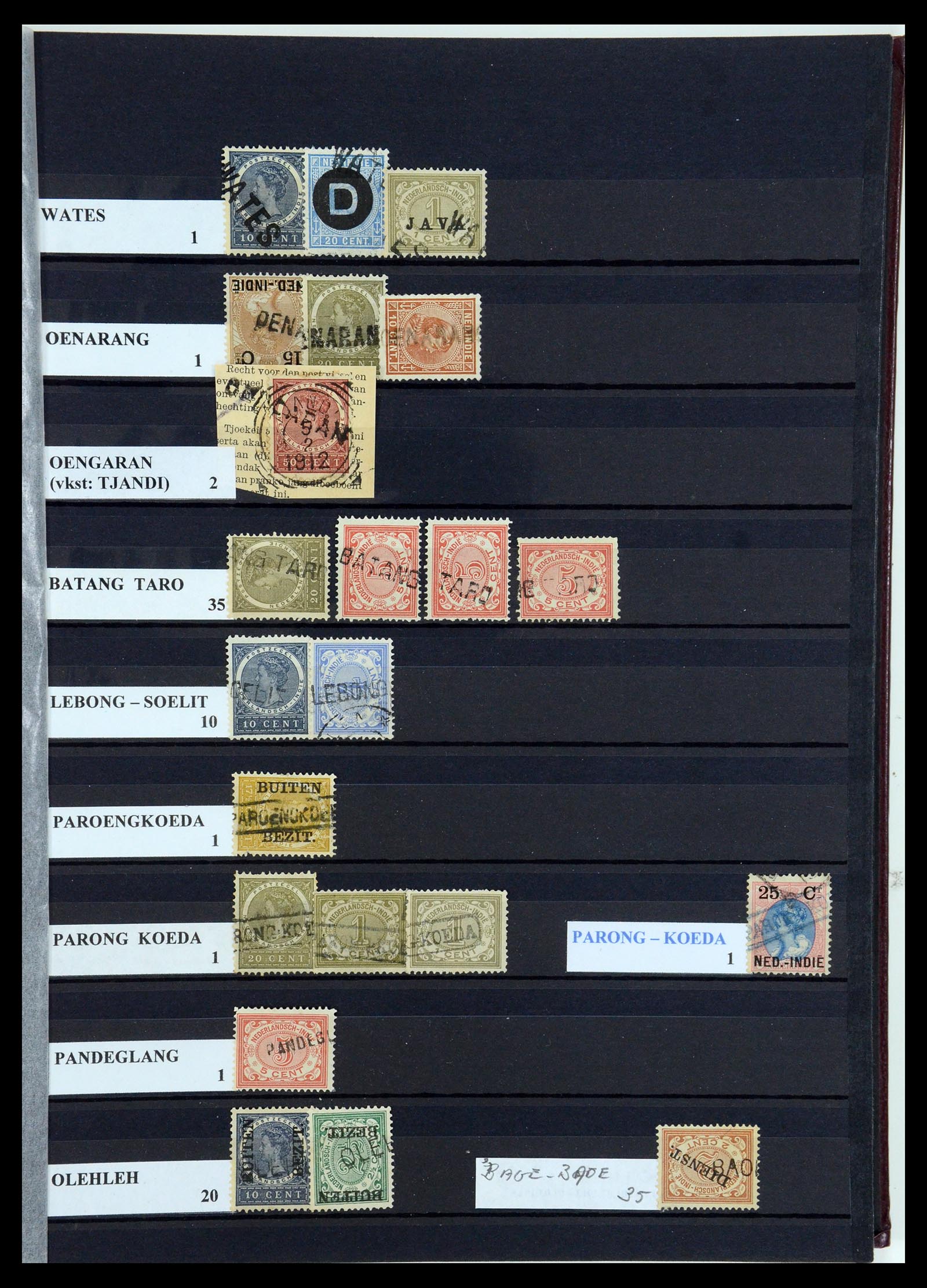 35628 099 - Postzegelverzameling 35628 Nederlands Indië stempels.