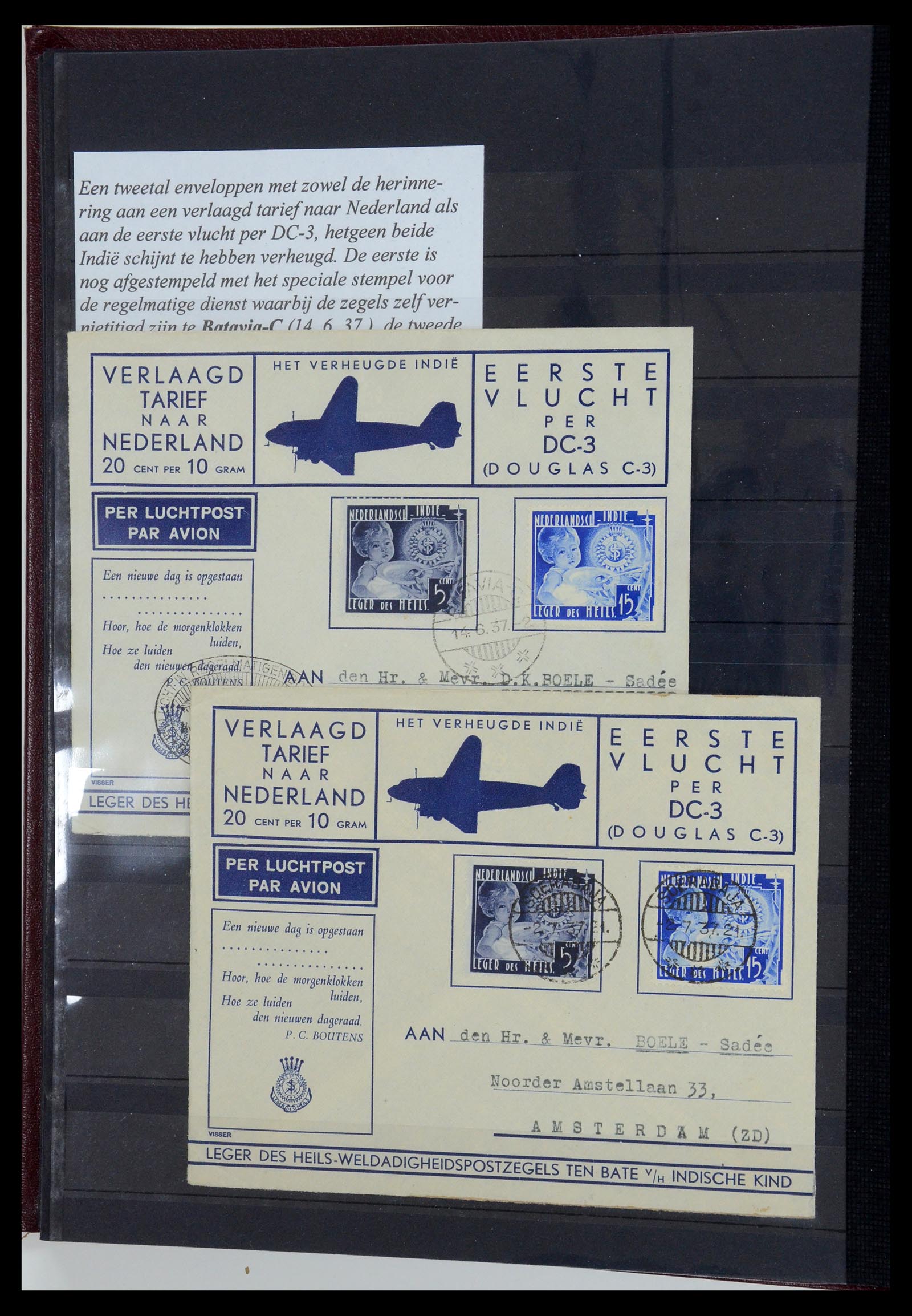 35628 141 - Postzegelverzameling 35628 Nederlands Indië stempels.