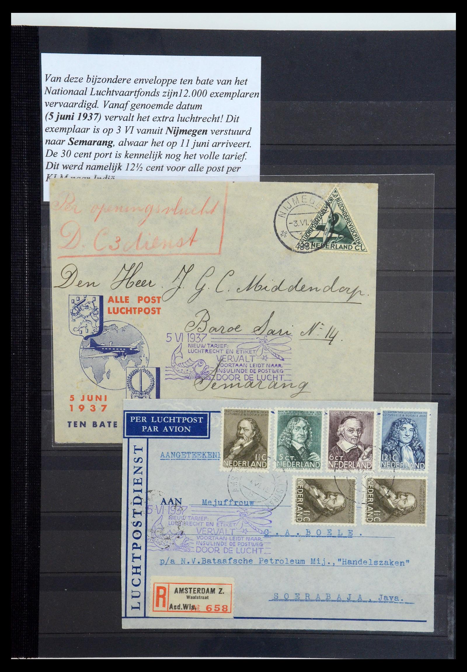 35628 142 - Postzegelverzameling 35628 Nederlands Indië stempels.