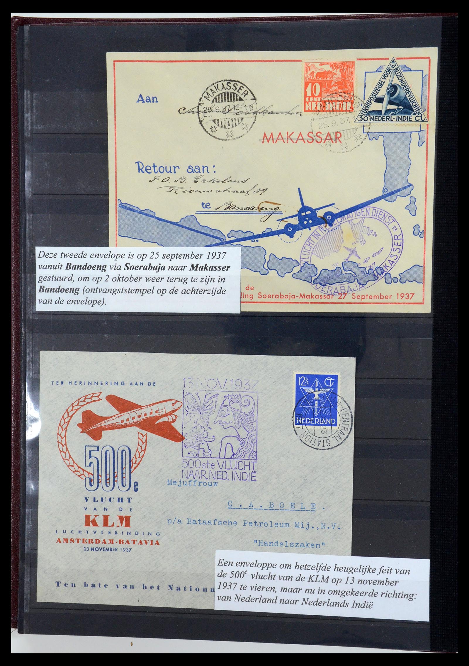 35628 145 - Postzegelverzameling 35628 Nederlands Indië stempels.