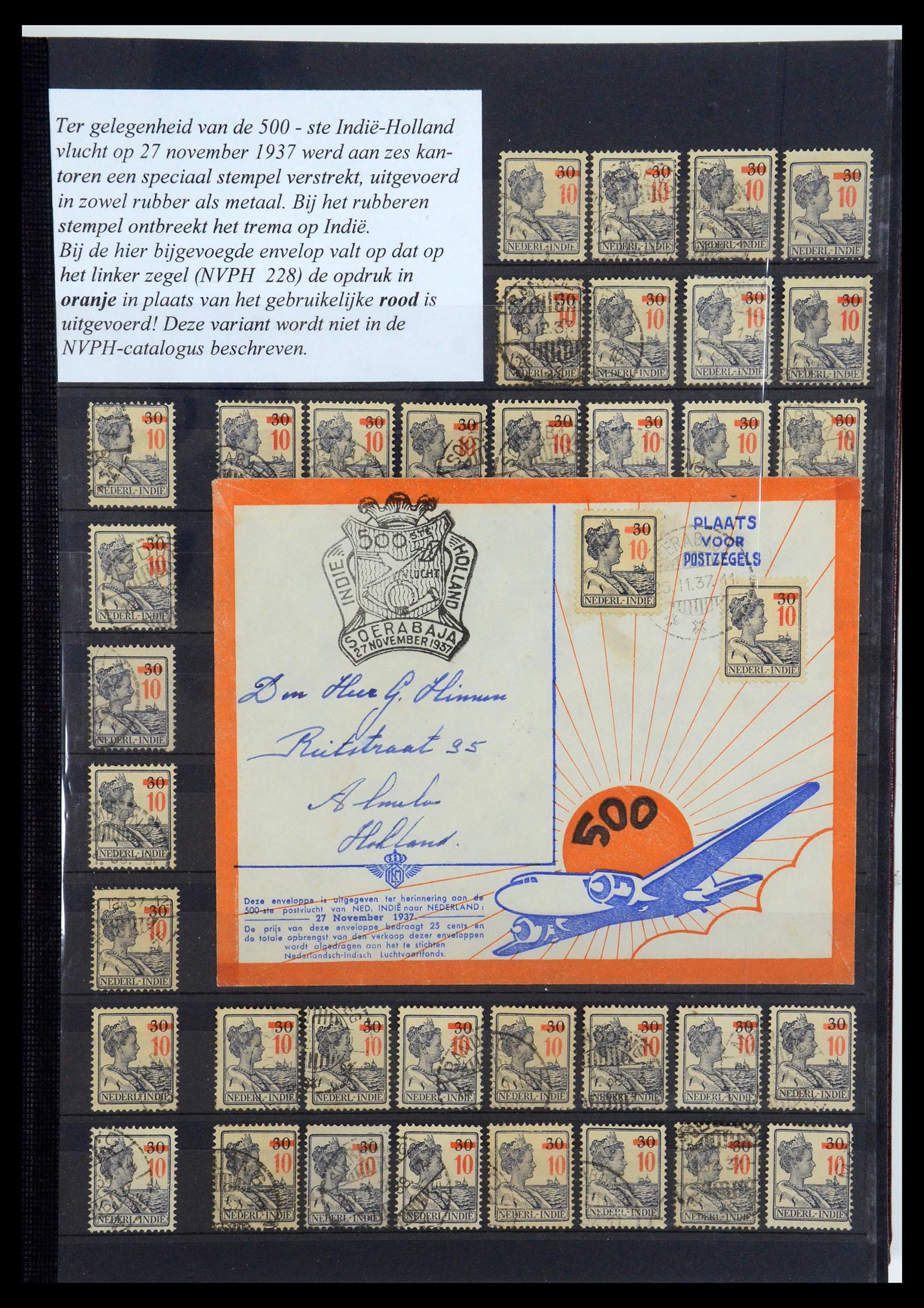 35628 146 - Postzegelverzameling 35628 Nederlands Indië stempels.