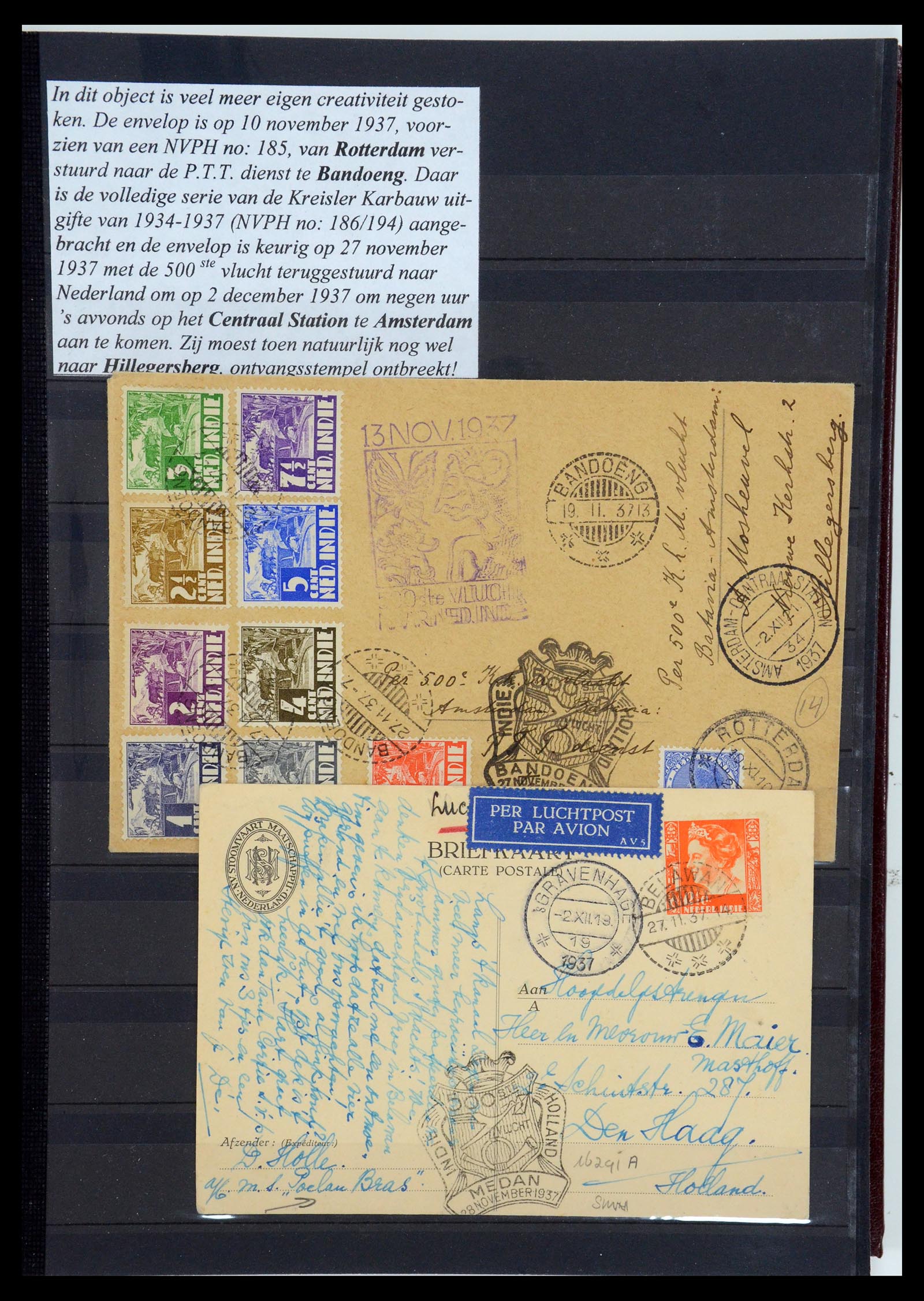 35628 148 - Postzegelverzameling 35628 Nederlands Indië stempels.