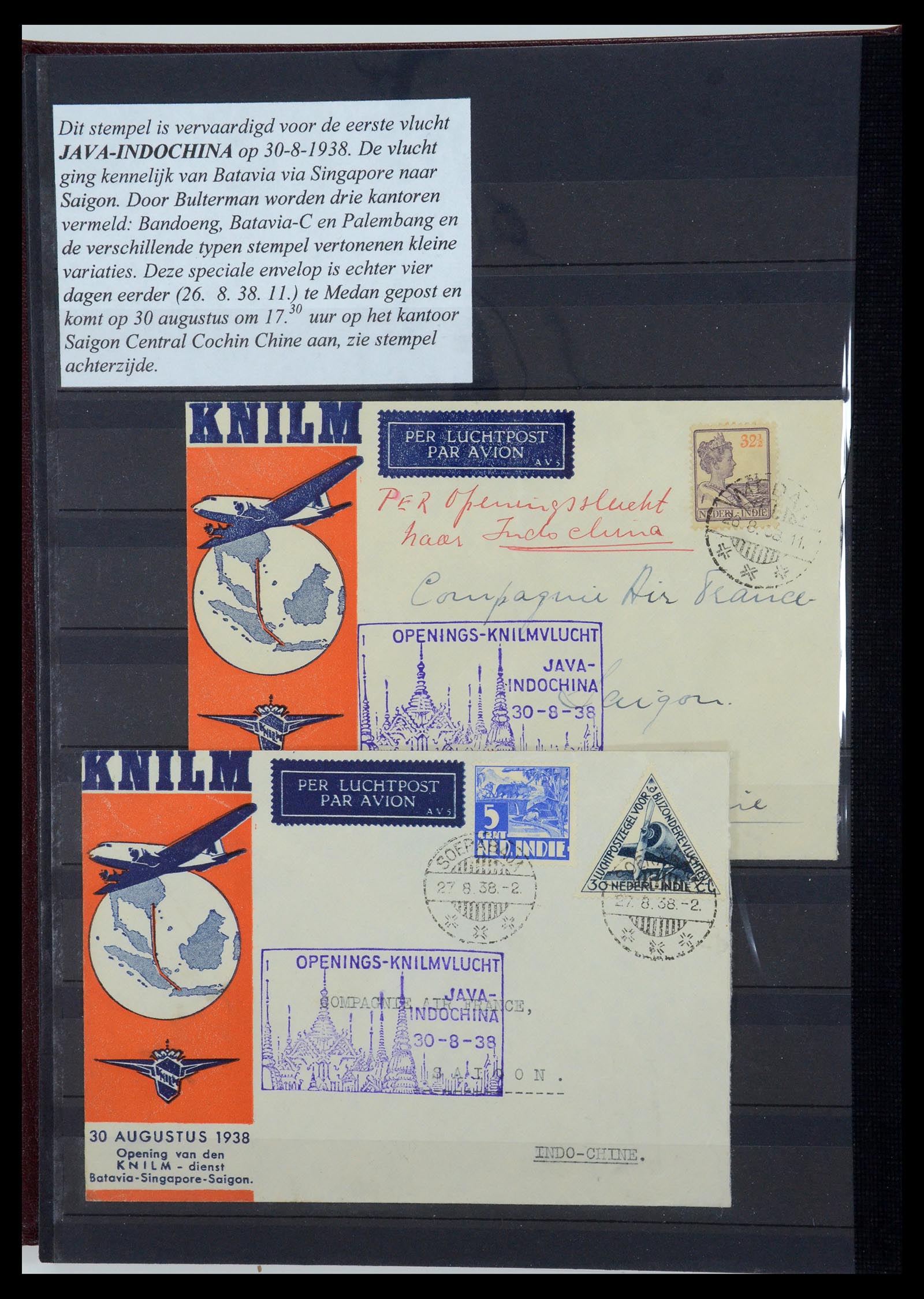 35628 151 - Postzegelverzameling 35628 Nederlands Indië stempels.