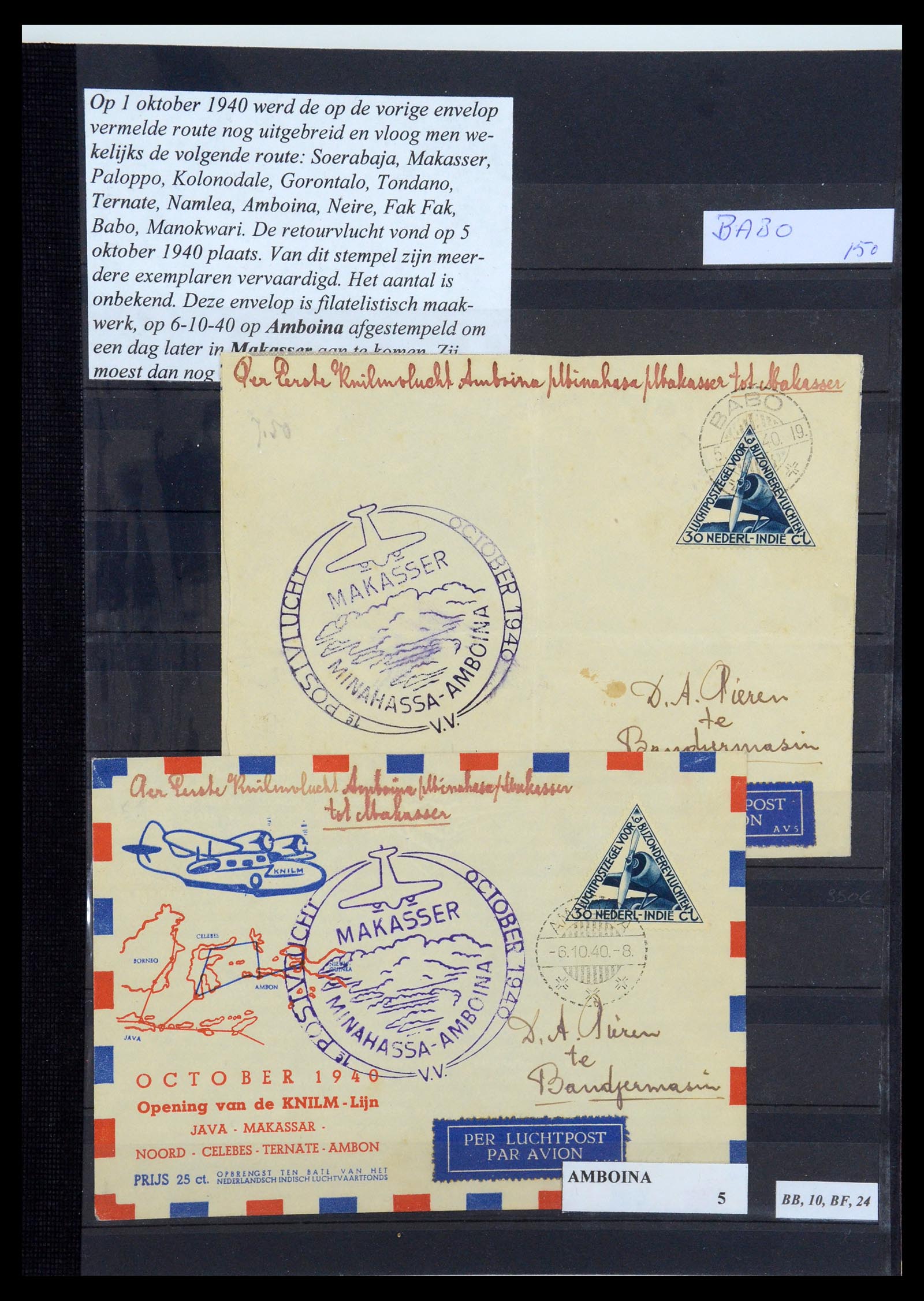 35628 154 - Postzegelverzameling 35628 Nederlands Indië stempels.