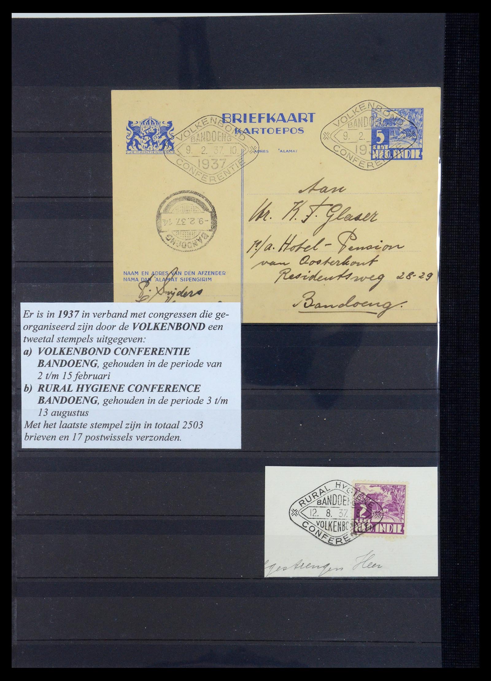 35628 160 - Postzegelverzameling 35628 Nederlands Indië stempels.