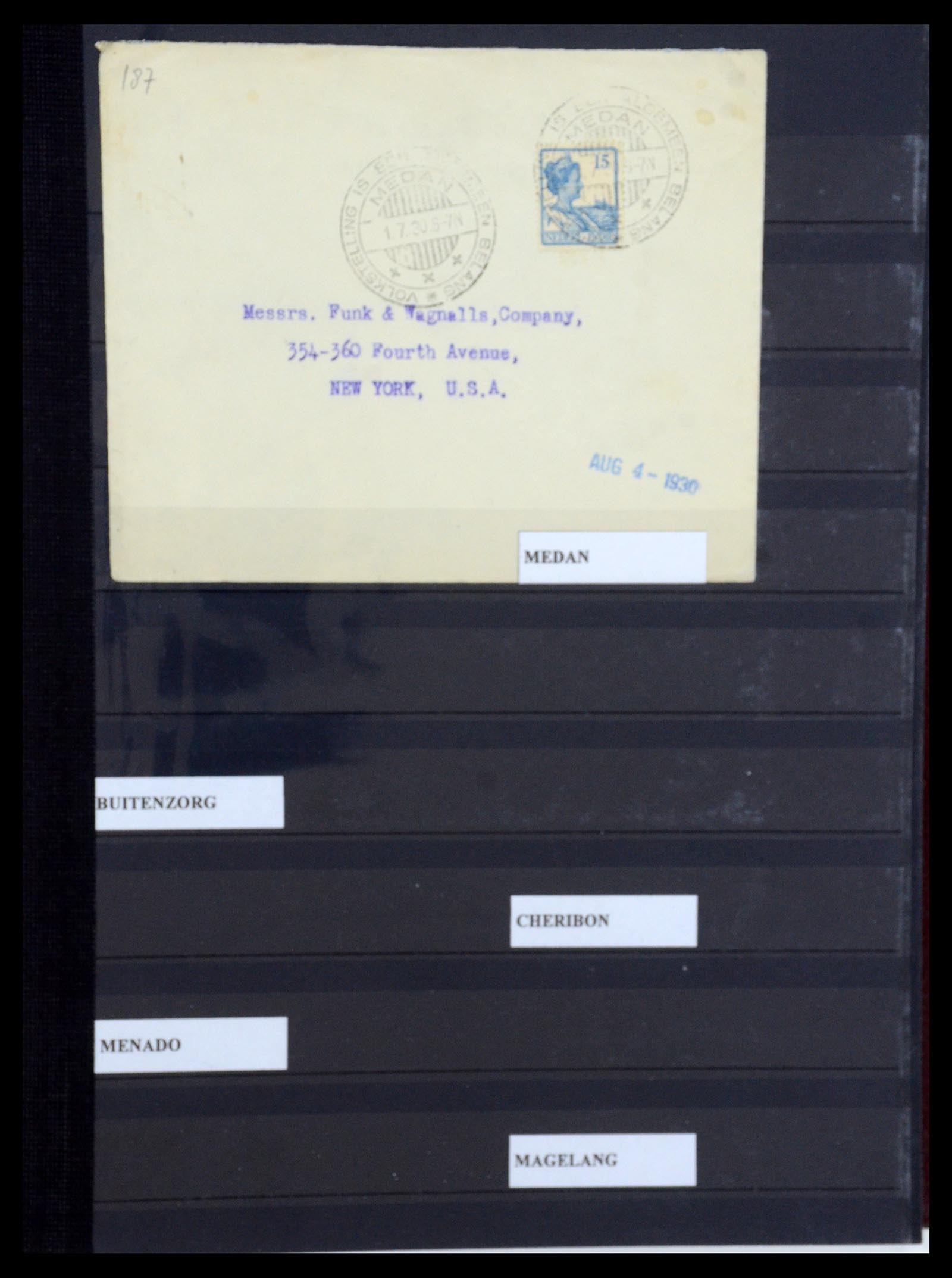 35628 163 - Postzegelverzameling 35628 Nederlands Indië stempels.